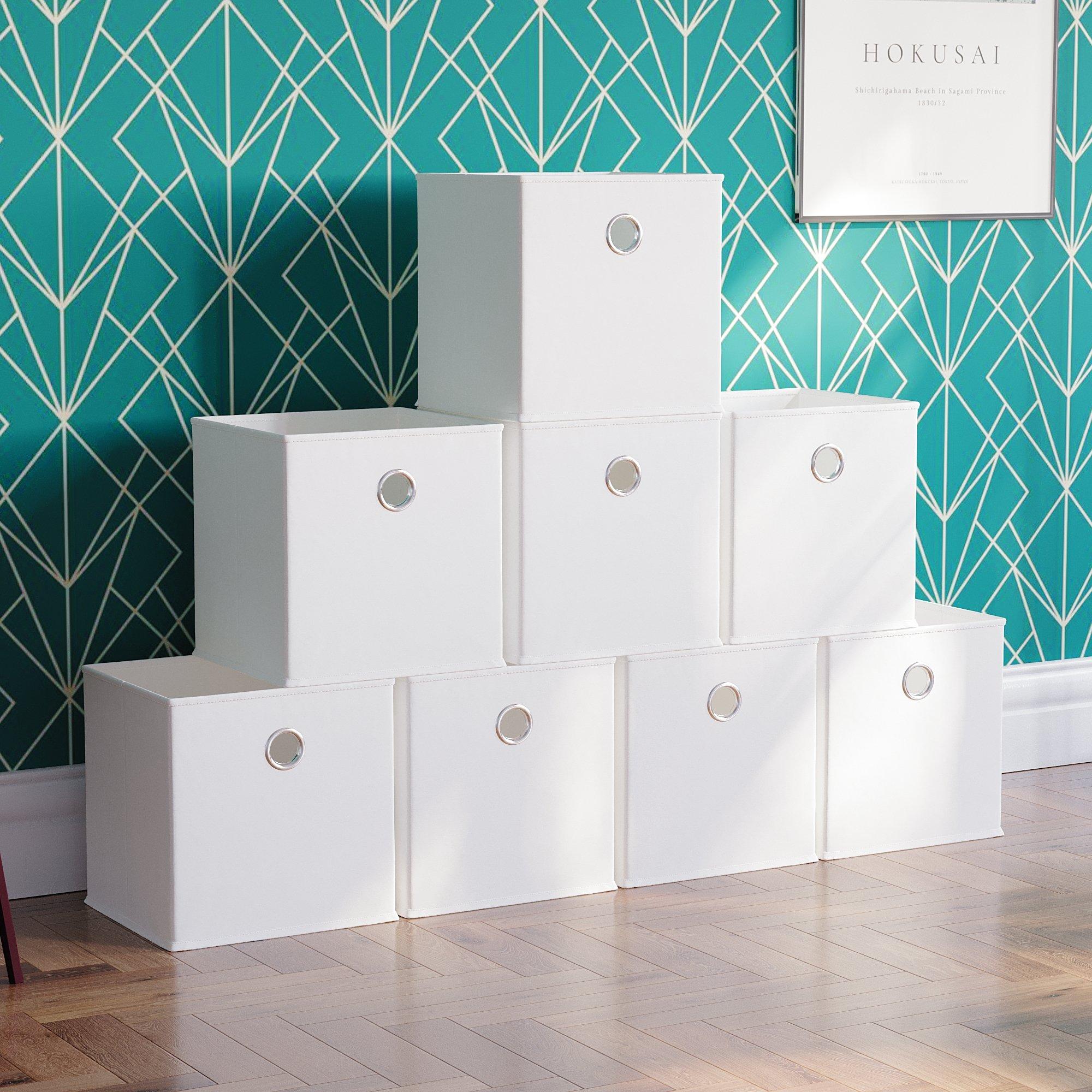White - Lassic - Vida Designs Durham Cube Storage Basket Set of 8 - 1