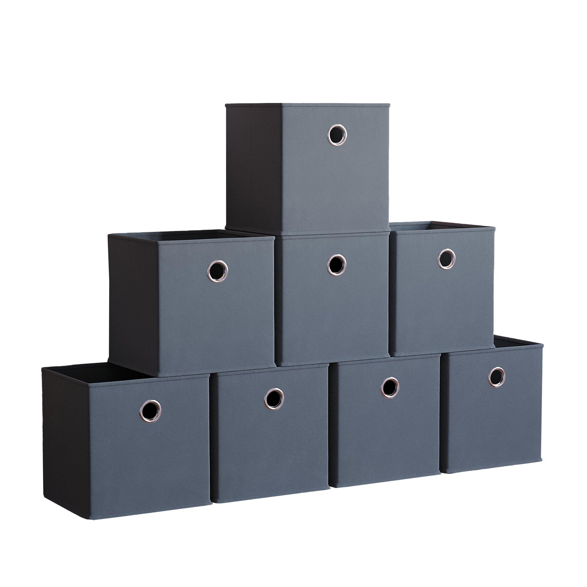 Grey - Lassic - Vida Designs Durham Cube Storage Basket Set of 8 - 5