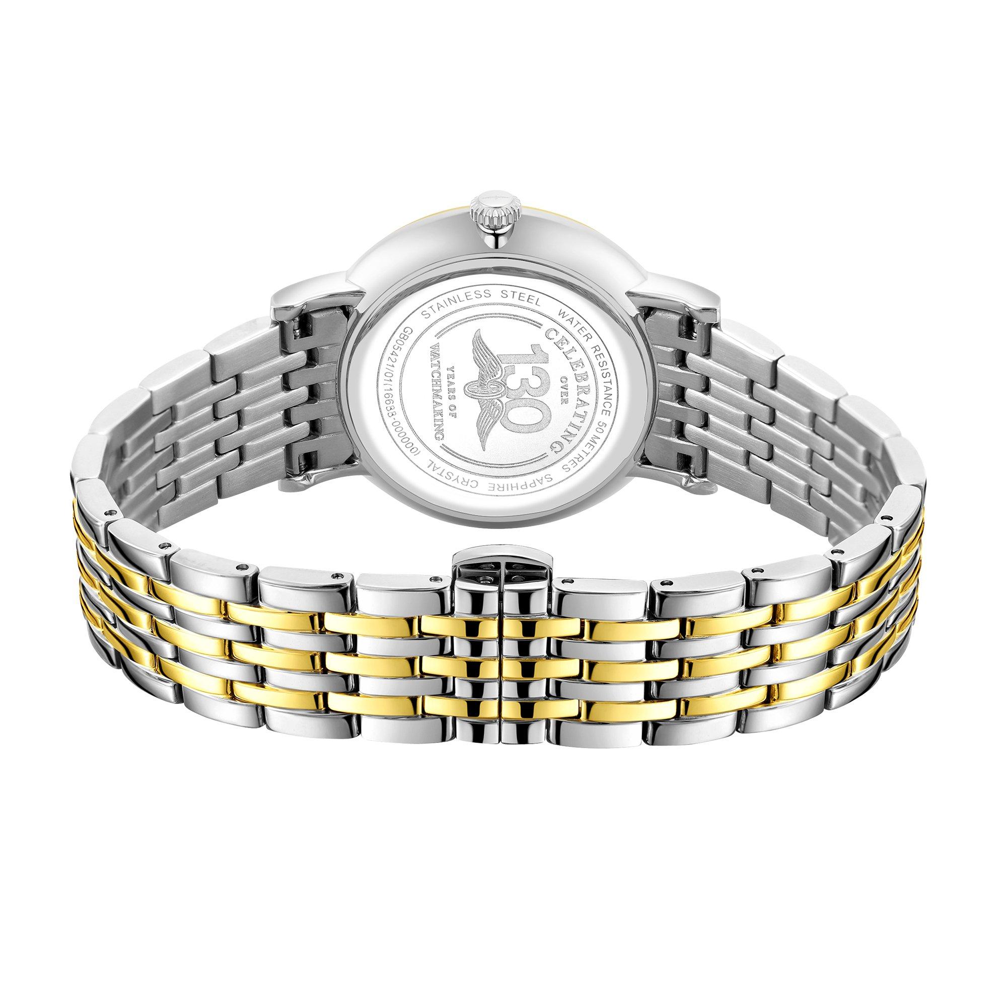 Silver - Rotary - Rotary Mens Heritage Two Tone SS Bracelet Watch - 4
