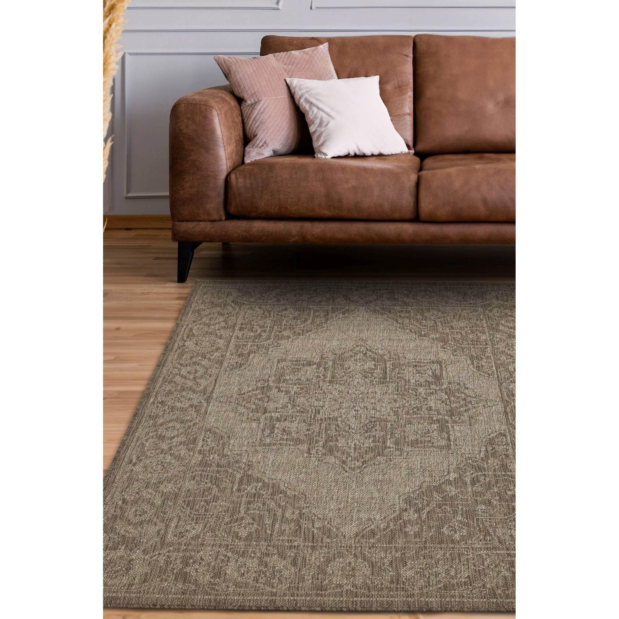 Homemaker  Gel Medallion Rug Latte - 60x110cm