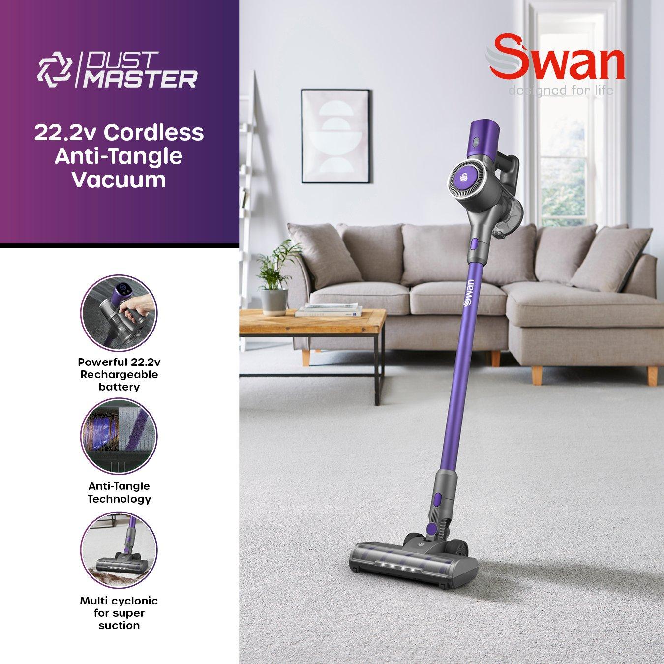 Purple - Swan - Swan 22.2V Cordless Anti Tangle Vacuum - 2