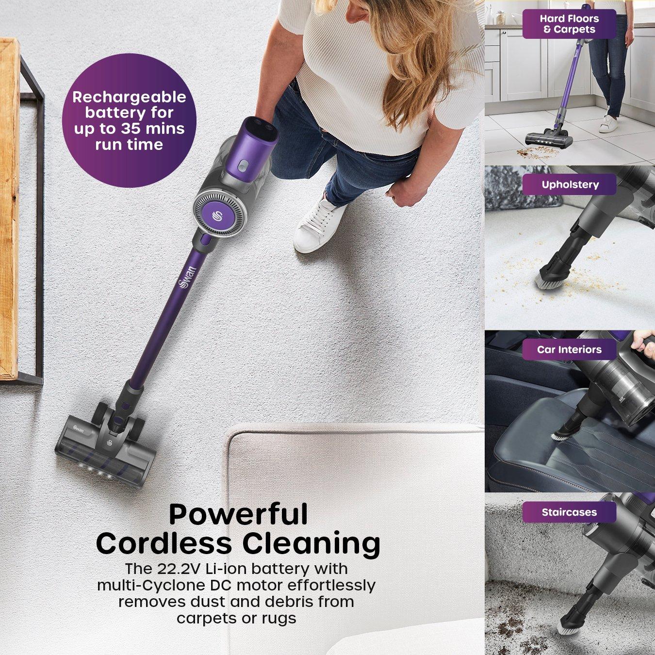 Purple - Swan - Swan 22.2V Cordless Anti Tangle Vacuum - 3