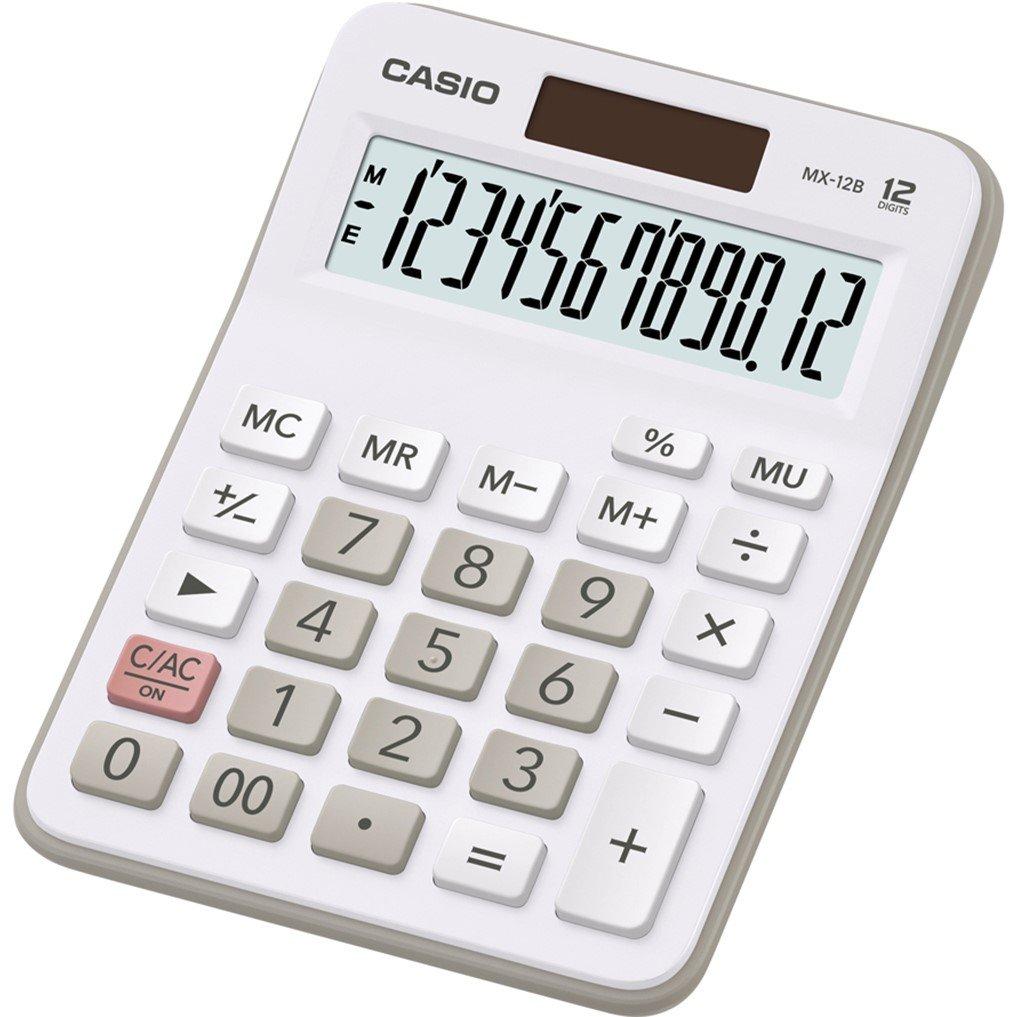 White - Casio - Desk Calculator 12  Digit Display - White