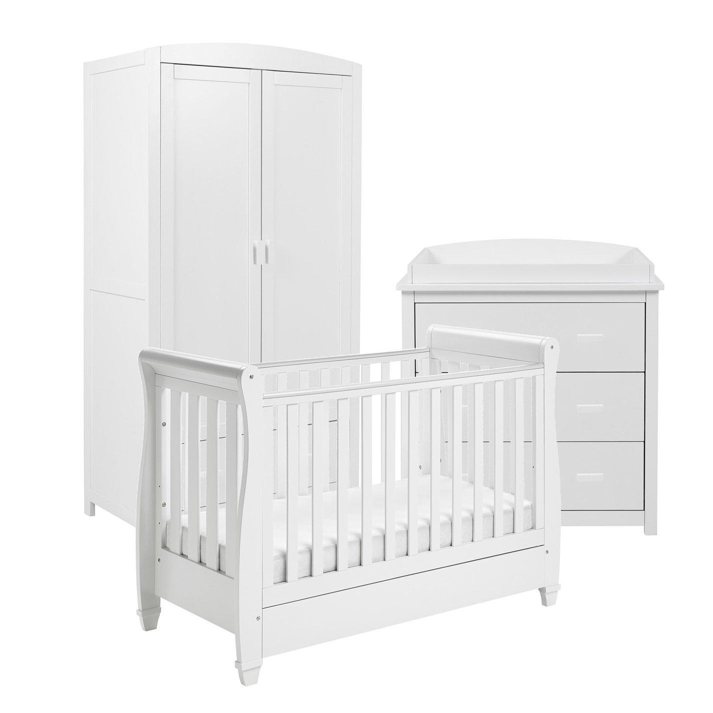 Babymore Eva 3-Piece Nursery Furniture Room Set, White - Image 6