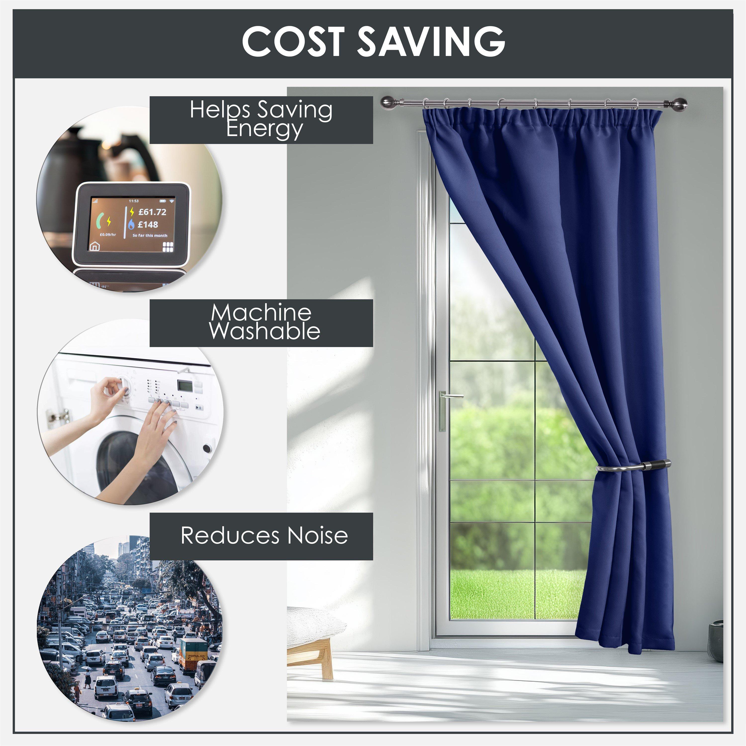 Navy Blue - Emma Barclay - Blackout Curtains Thermal Pencil Pleat Cali - 3