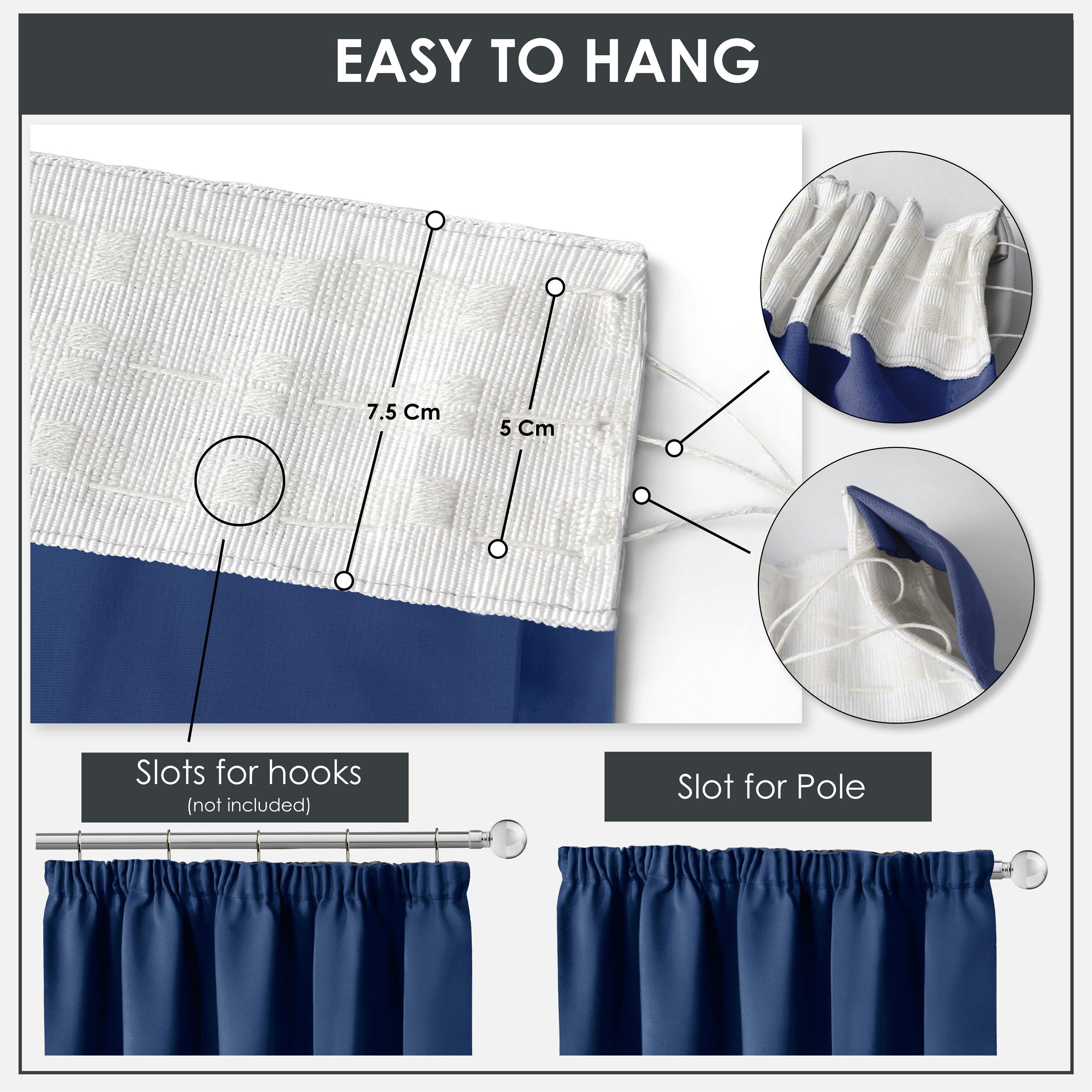 Navy Blue - Emma Barclay - Blackout Curtains Thermal Pencil Pleat Cali - 5