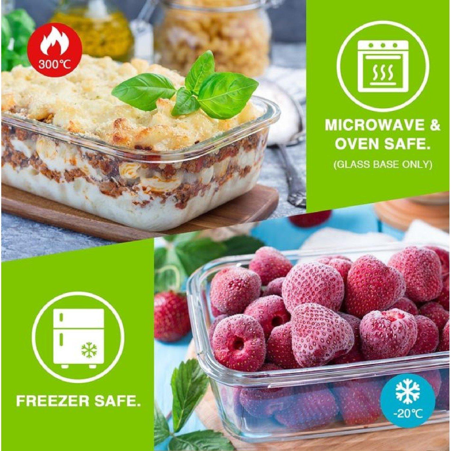 Clear - VonShef - VonShef - 10pc Glass Food Storage Containers - 5