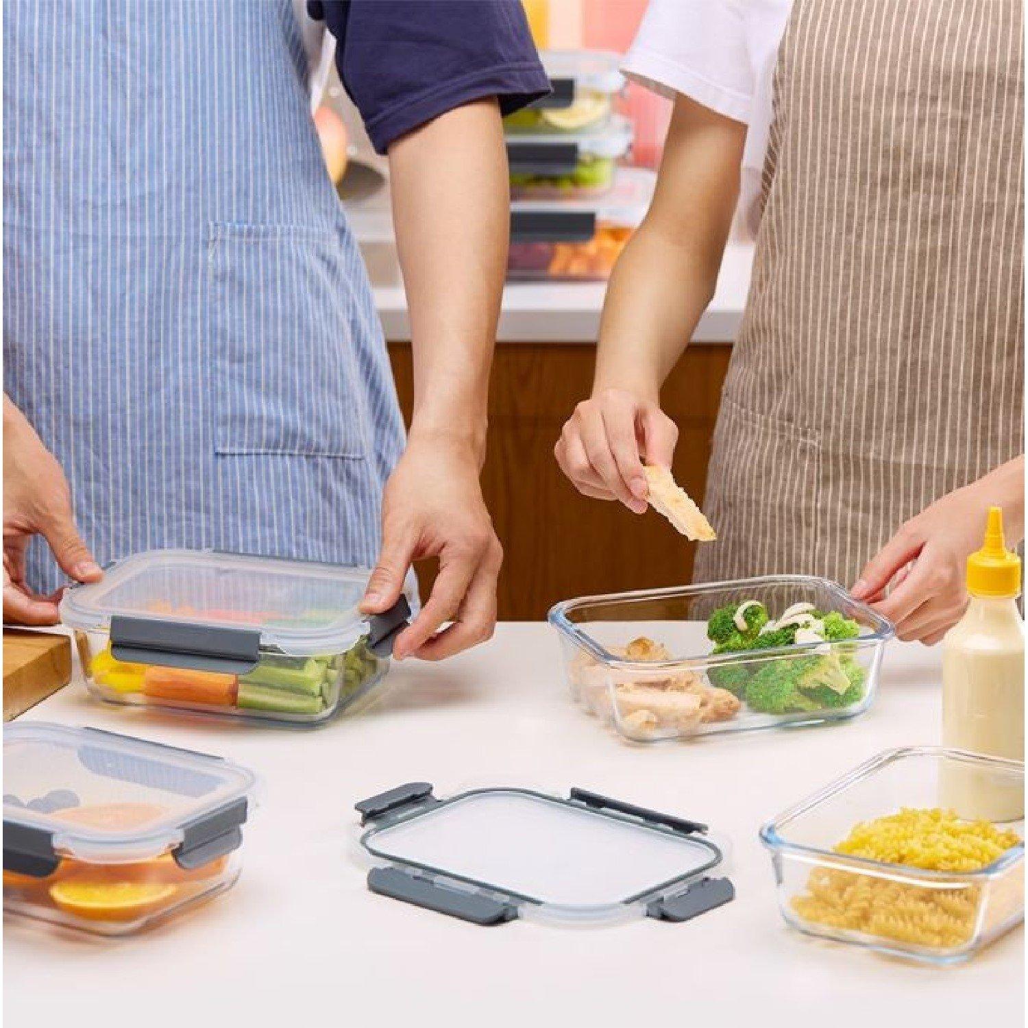 Clear - VonShef - VonShef - 10pc Glass Food Storage Containers - 8