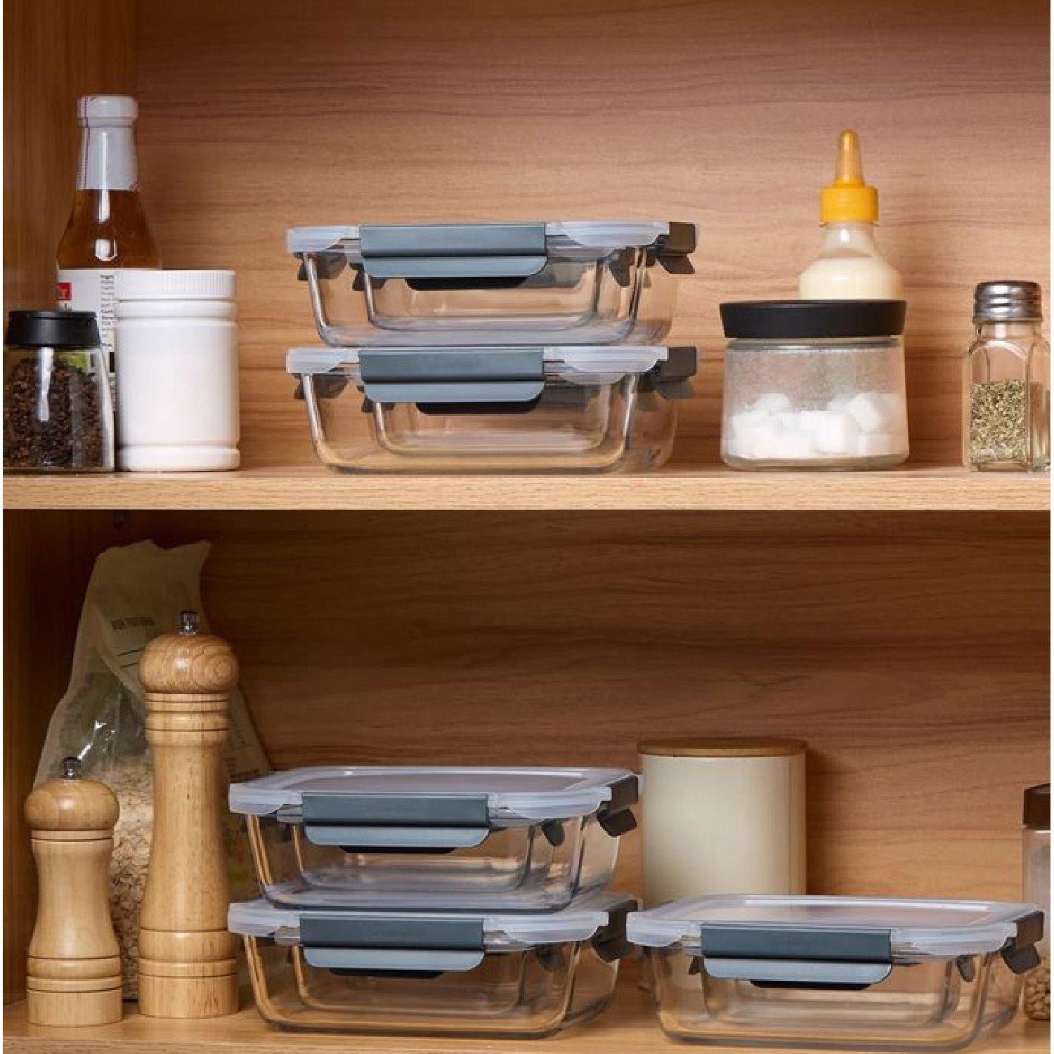 Clear - VonShef - VonShef - 10pc Glass Food Storage Containers - 9