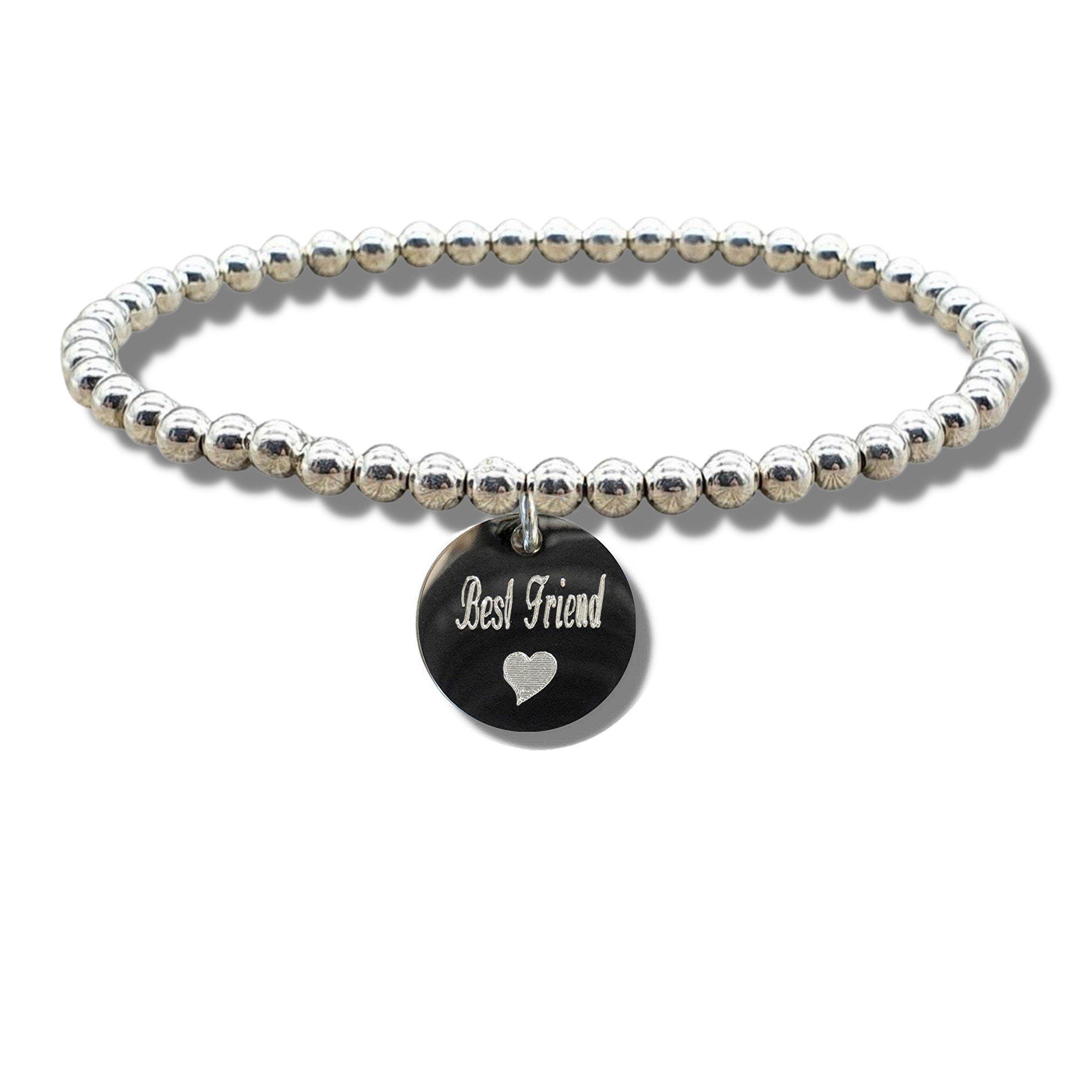Silver - Aye Do Gifts - Best Friend Silver Disc Bracelet & Heart Symbol - 1