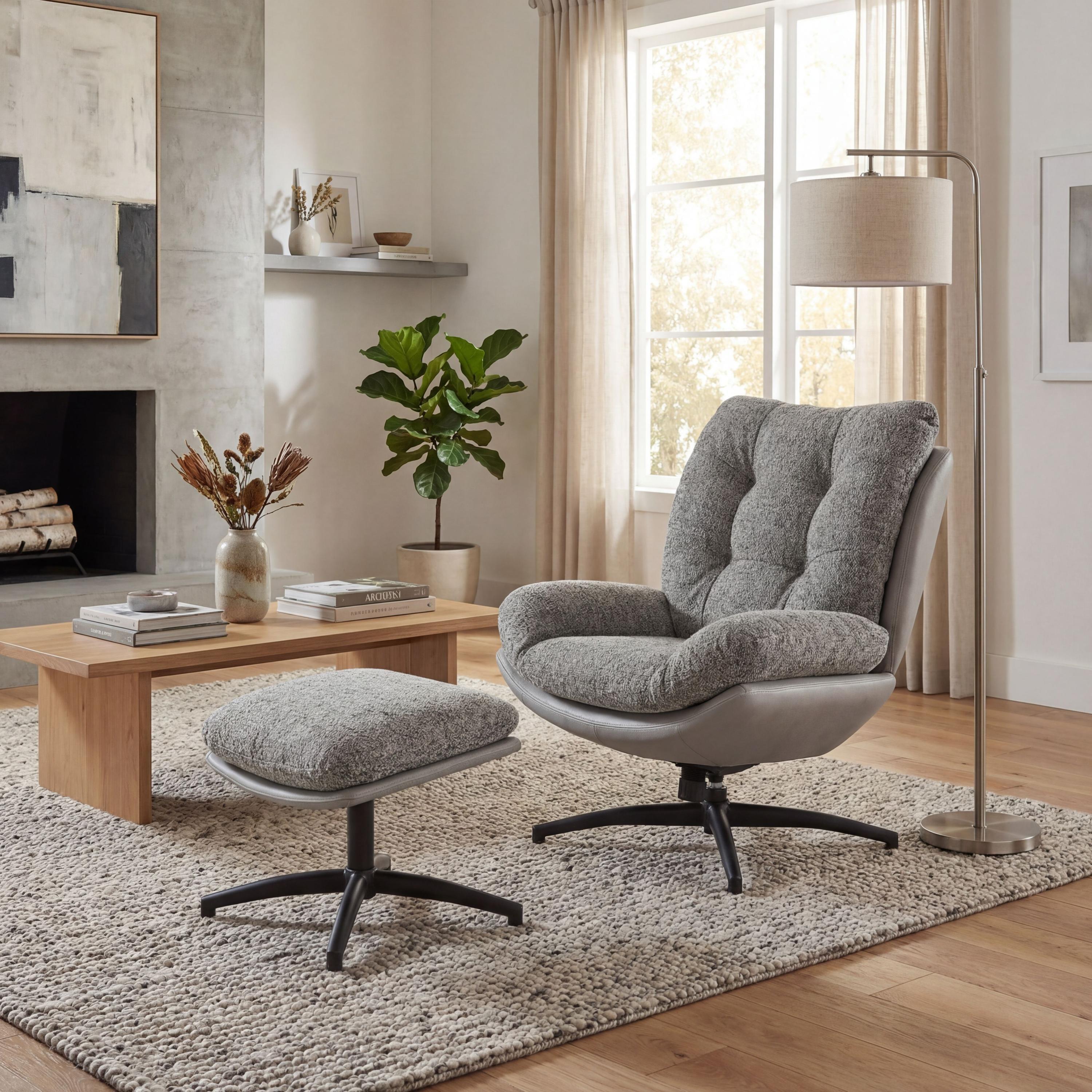 Grey - Shankar - Clam Lounge Chair - 1