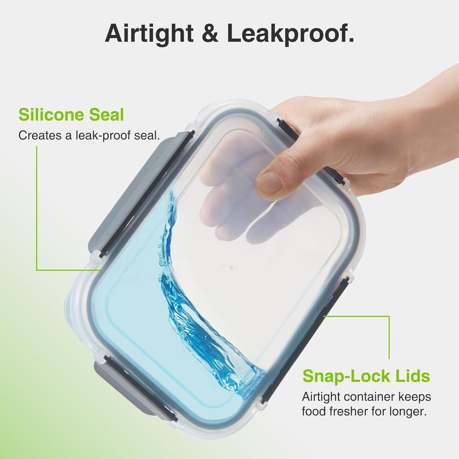 Clear - VonShef - VonShef Glass Containers with Lids - 5 Piece - 2