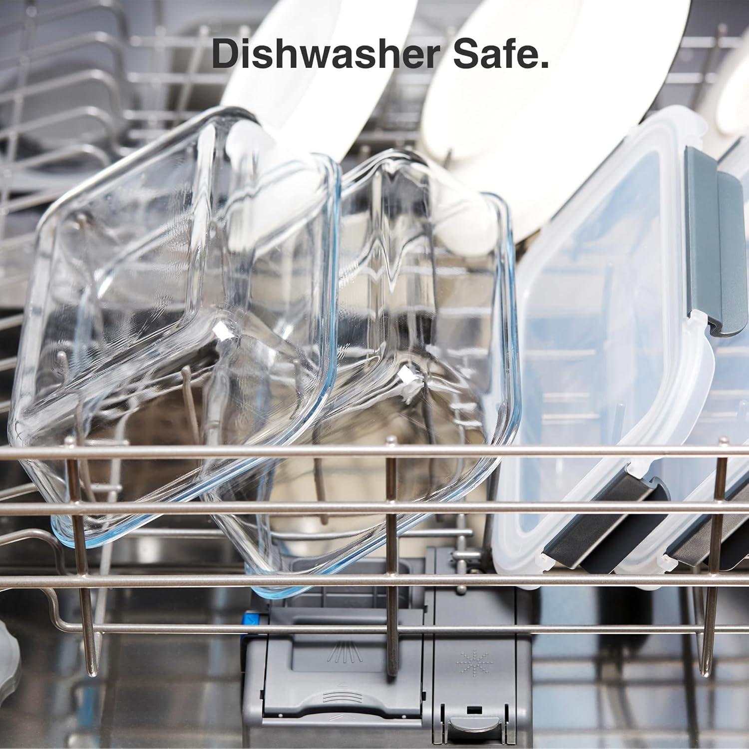 Clear - VonShef - VonShef Glass Containers with Lids - 5 Piece - 6