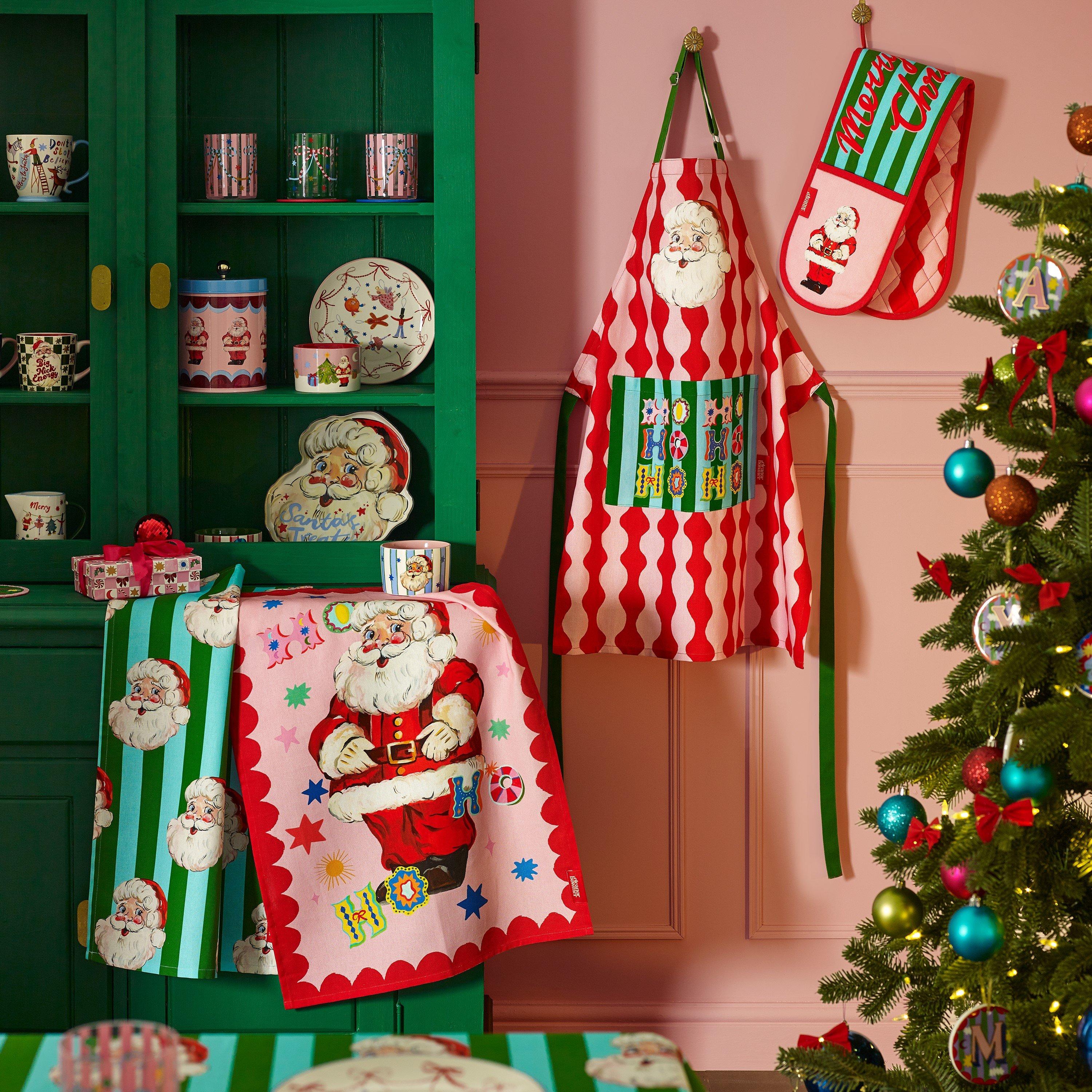 Bright - Eleanor Bowmer - Santa Cotton Kitchen Double Oven Glove - 2