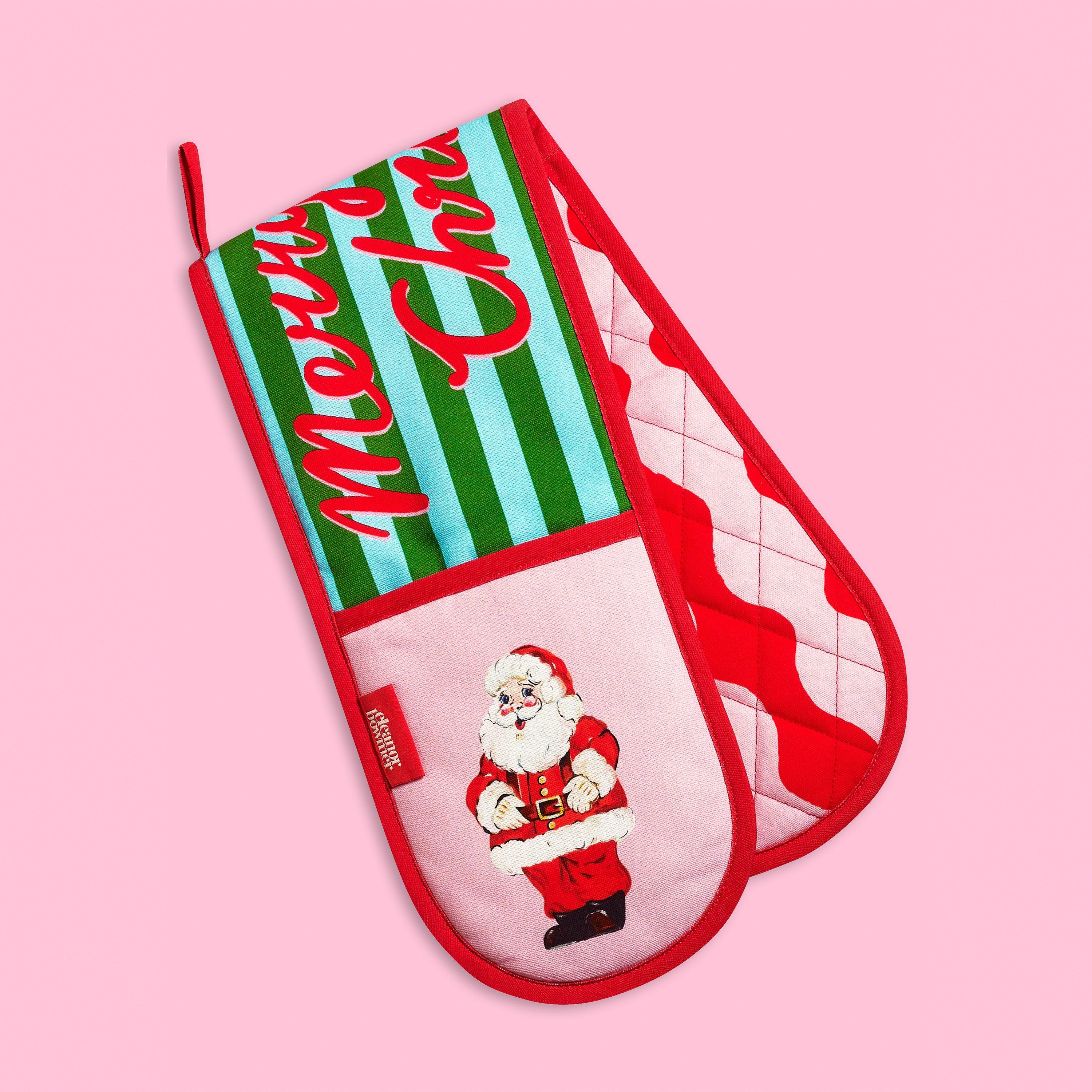 Bright - Eleanor Bowmer - Santa Cotton Kitchen Double Oven Glove - 3