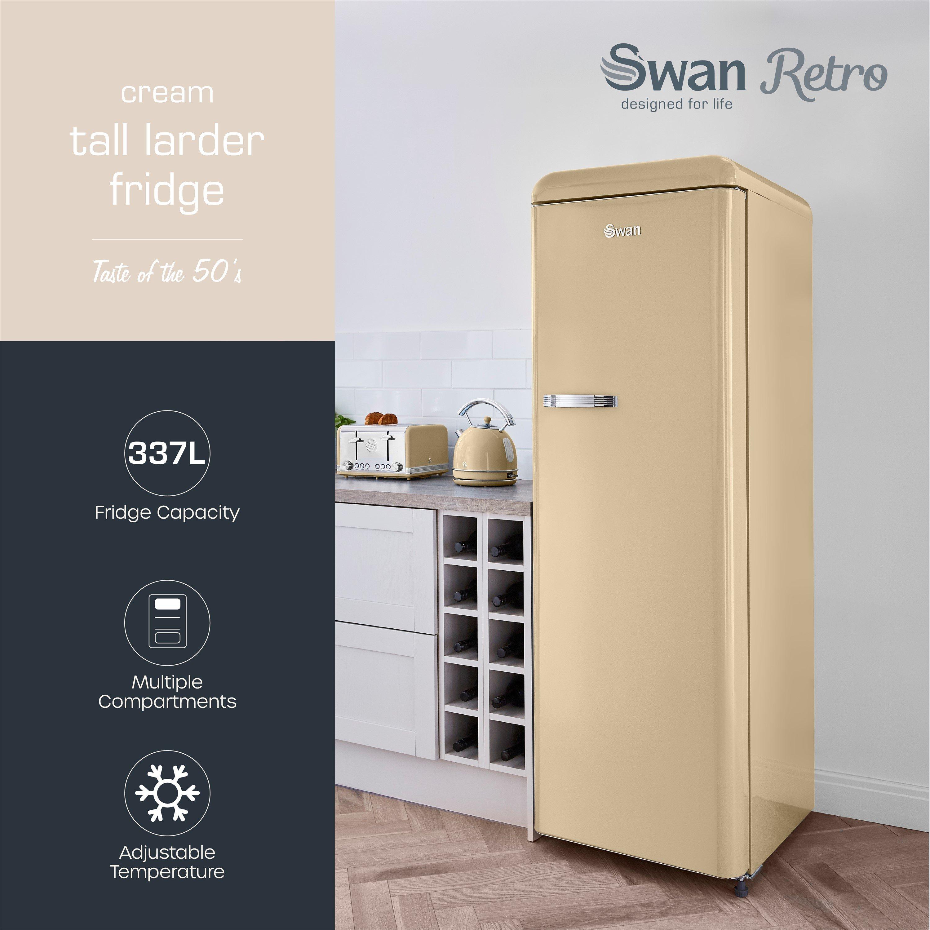 Cream - Swan - Retro Tall Fridge Cream - 2