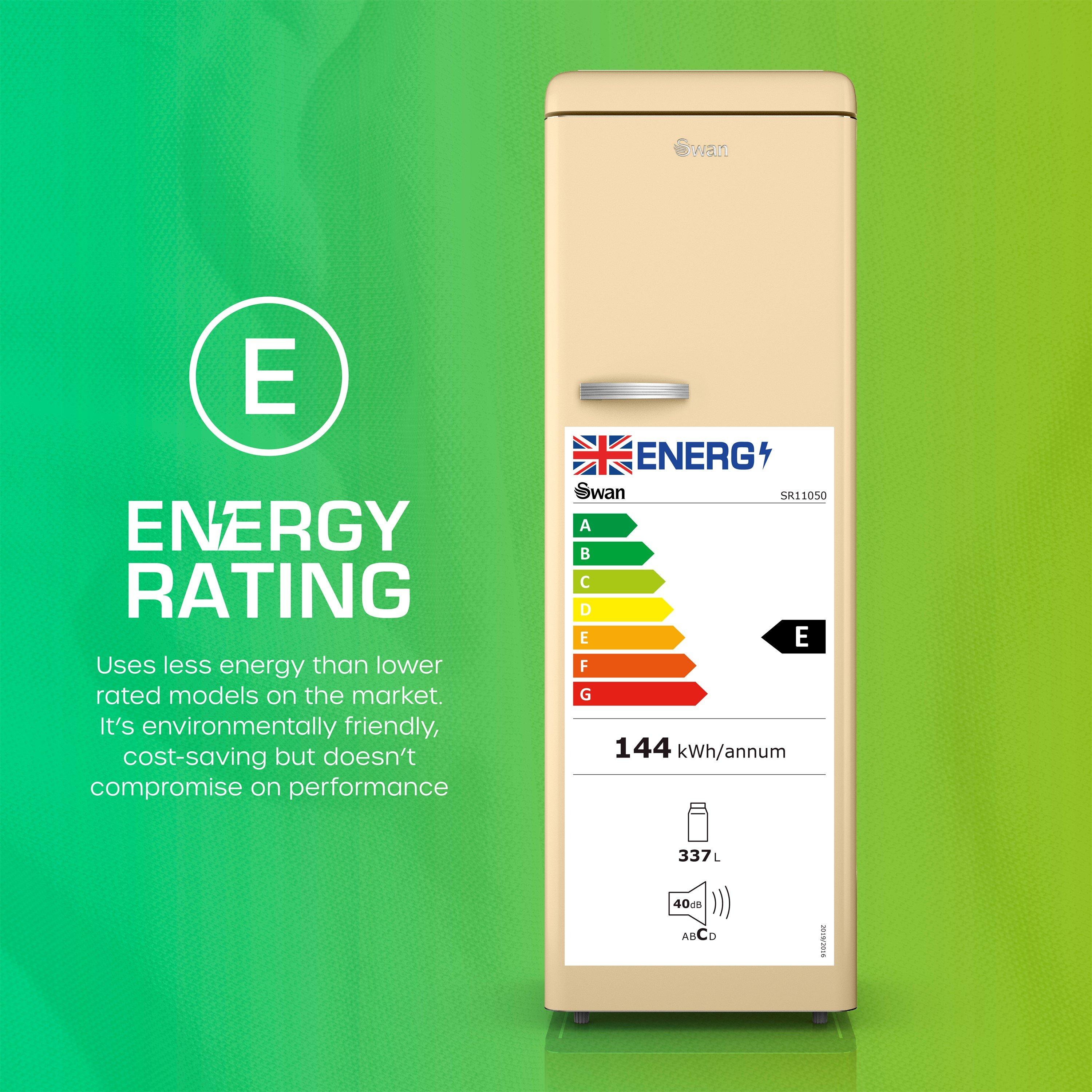 Cream - Swan - Retro Tall Fridge Cream - 8