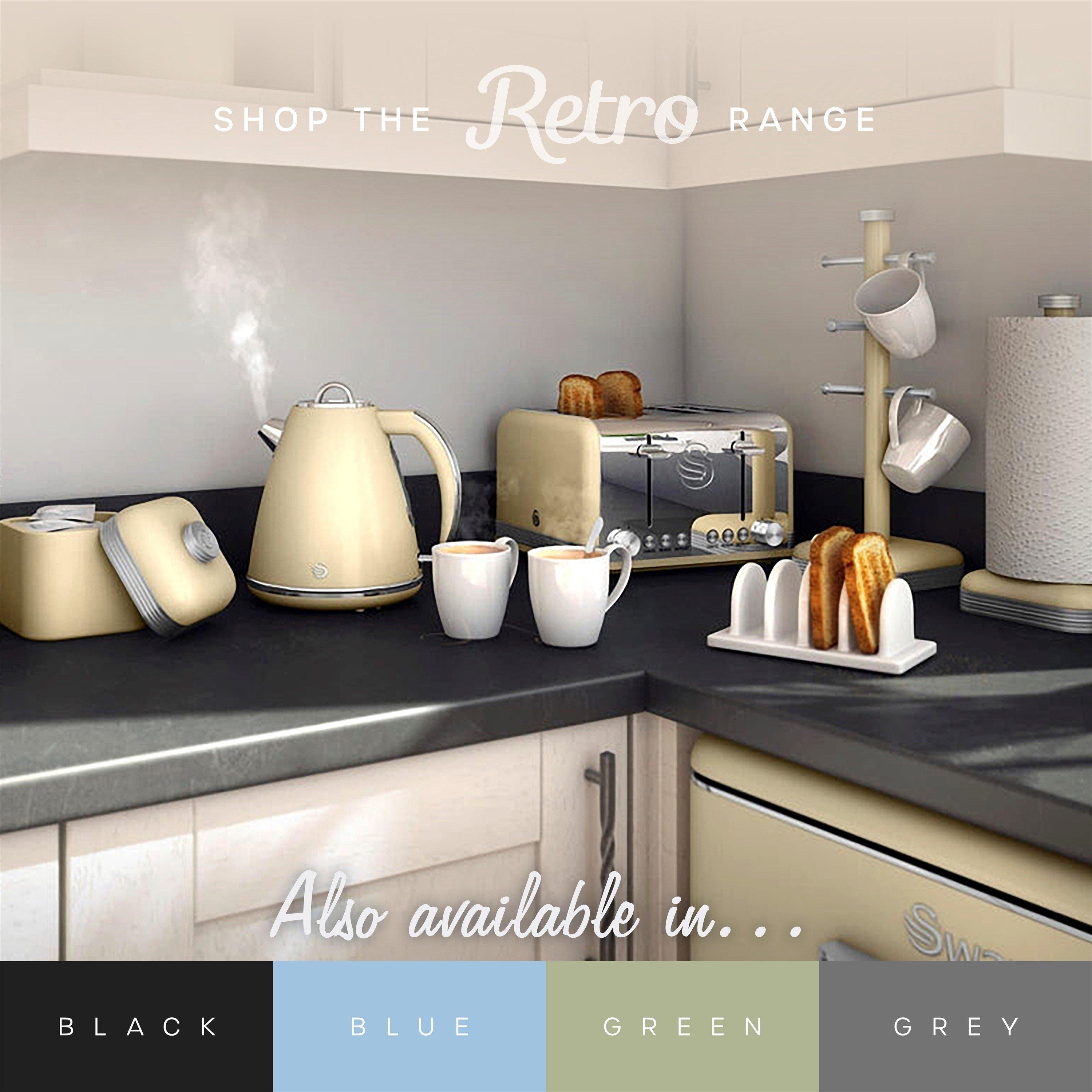 Cream - Swan - Retro Tall Fridge Cream - 9