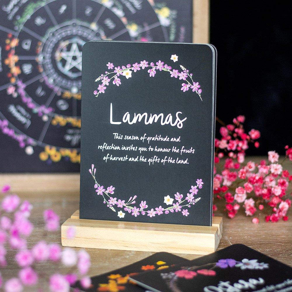 Something Different Wheel Of The Year Altar Cards With Stand - Black