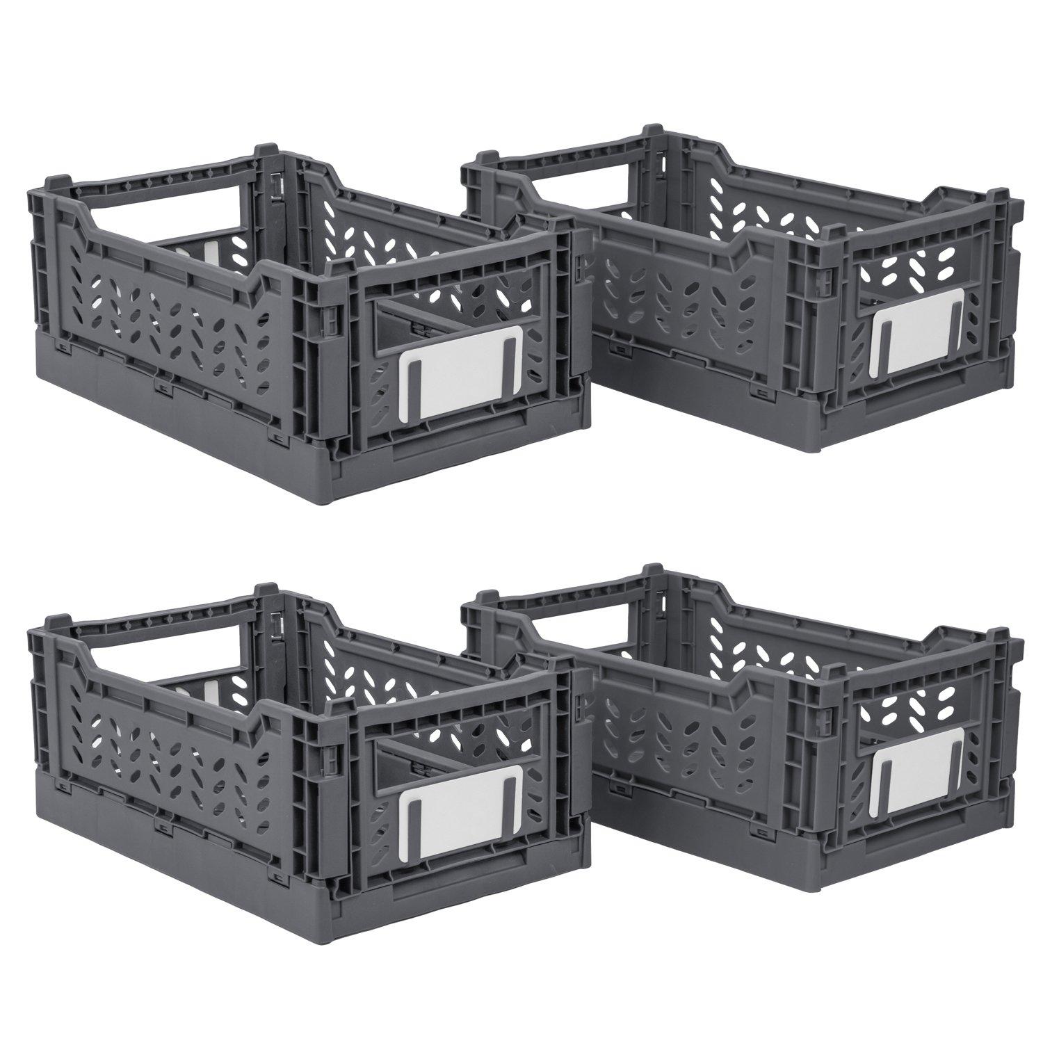 JVL STACKIT - Set of 4 Foldable Storage Crates