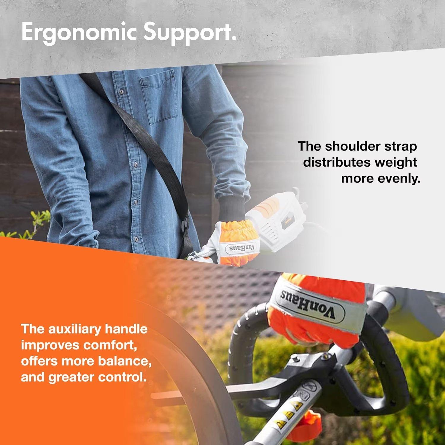 Grey - VonHaus - VomHaus - Rear Motor Grass Trimmer + Brush Cutter - 4