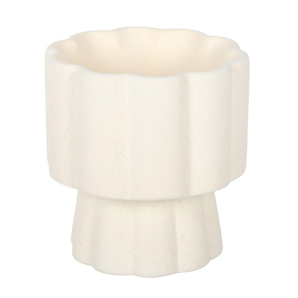 White - Something Different - Scalloped Pedestal Oil Burner - 2
