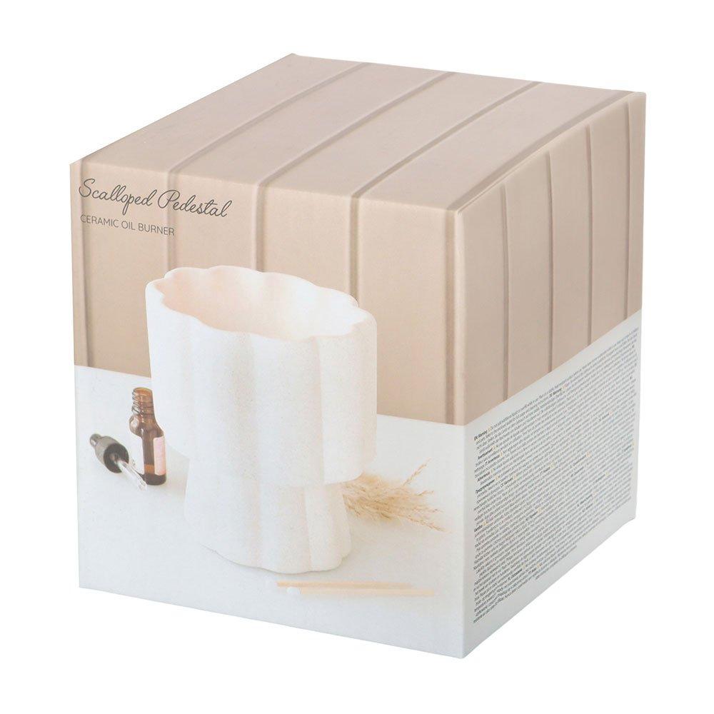 White - Something Different - Scalloped Pedestal Oil Burner - 5