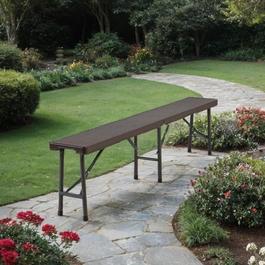 Breeins Camping 2 Rattan Plastic Folding Bench Brown