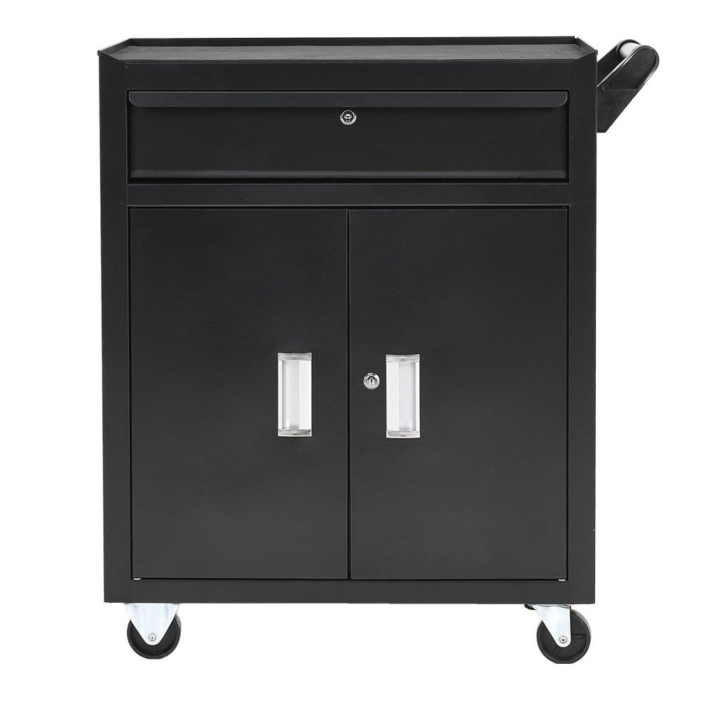 Black - Breeins - Lockable Rolling Tool Storage Cabinet Black - 1
