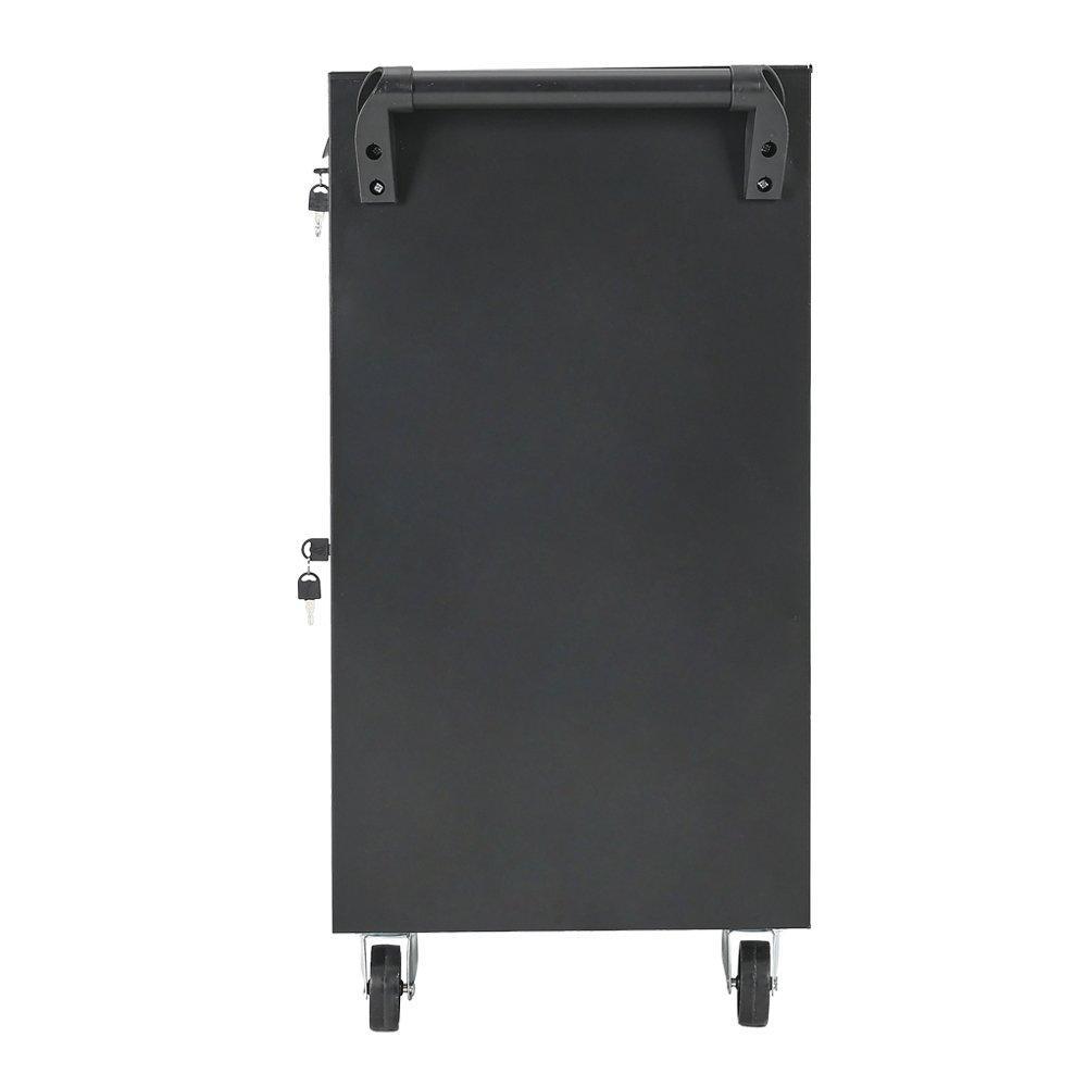 Black - Breeins - Lockable Rolling Tool Storage Cabinet Black - 3