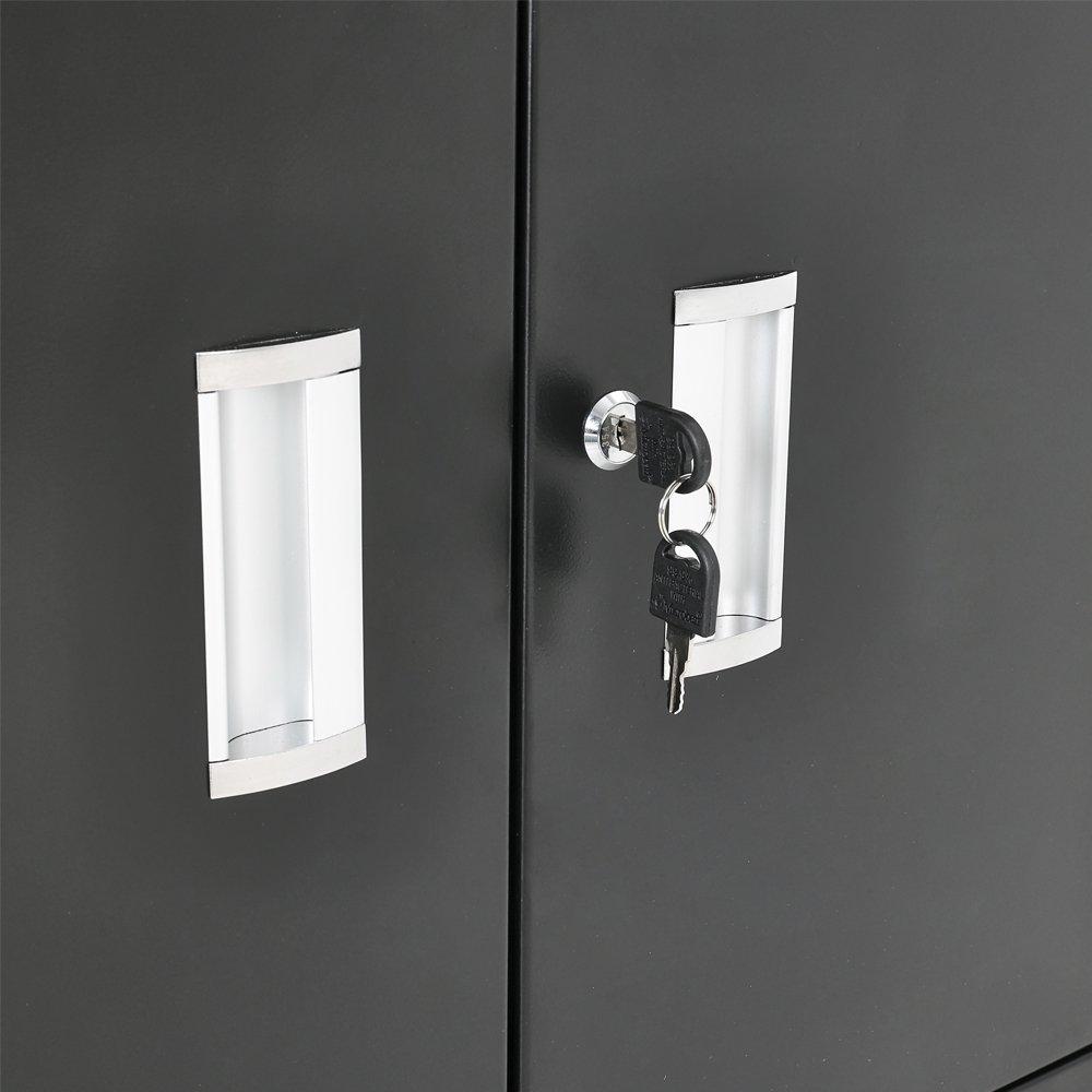 Black - Breeins - Lockable Rolling Tool Storage Cabinet Black - 6