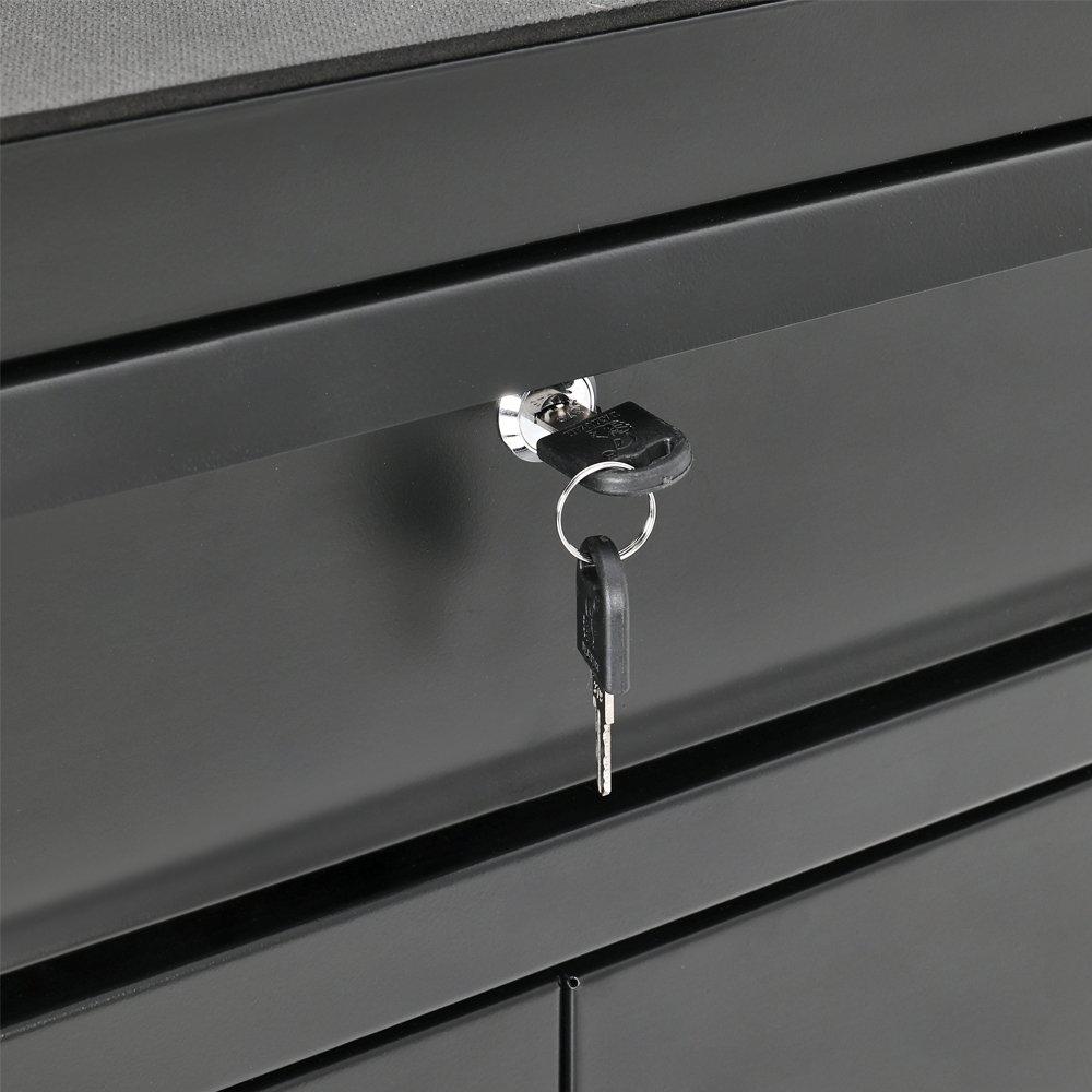 Black - Breeins - Lockable Rolling Tool Storage Cabinet Black - 7