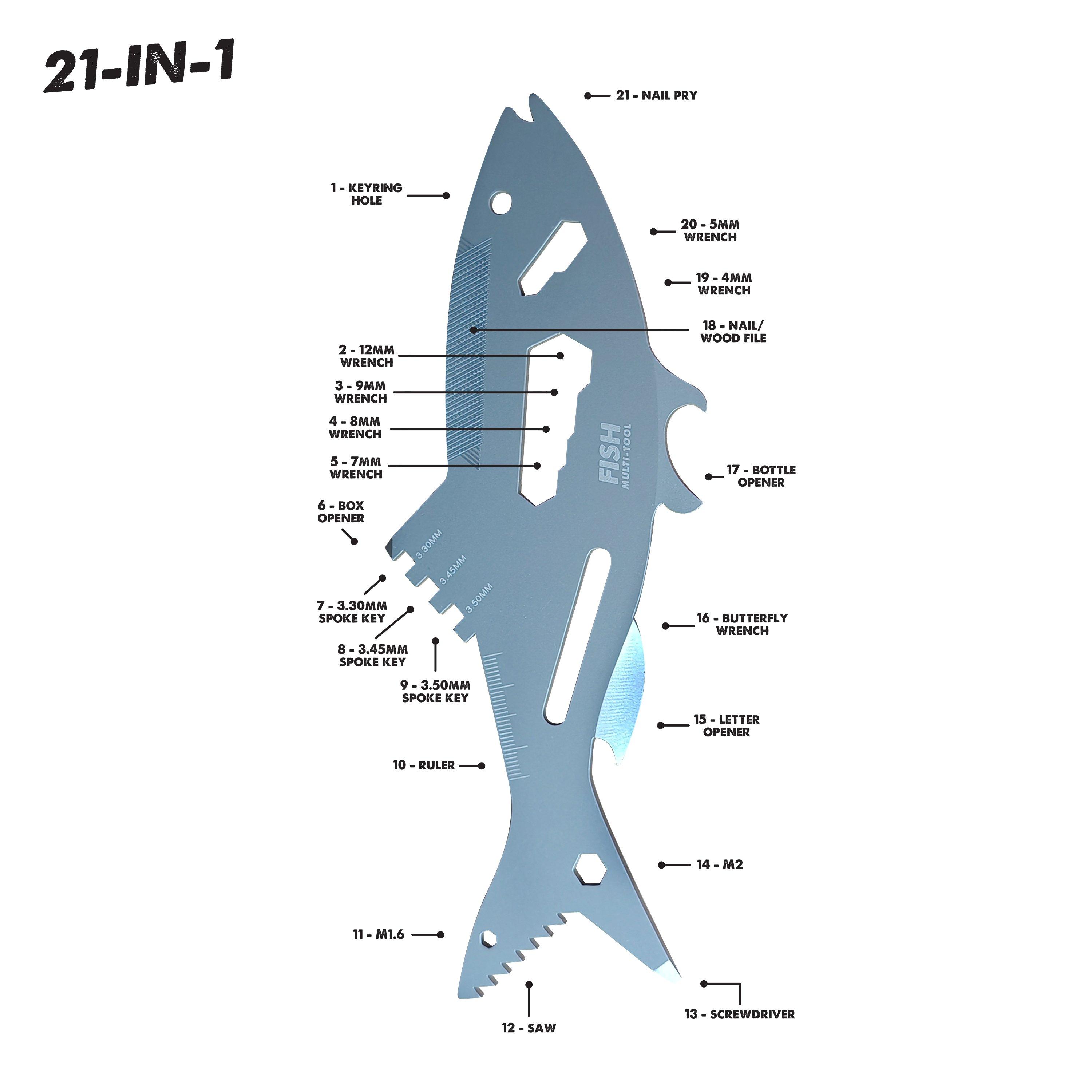 None - Gift Republic - Fish Multi-Tool – 21-in-1 Fisherman’s Gadget - 2