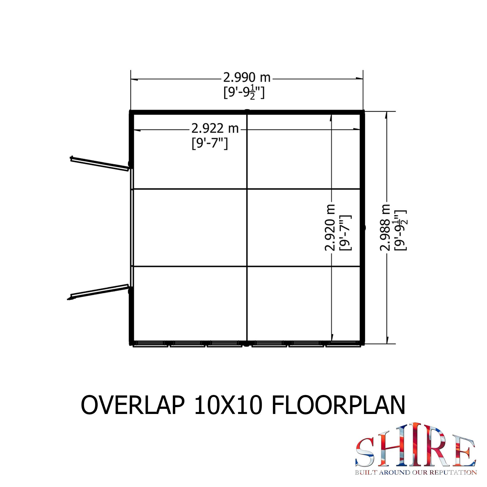 Wood - Shire - Overlap 10x10 Double Door - 3