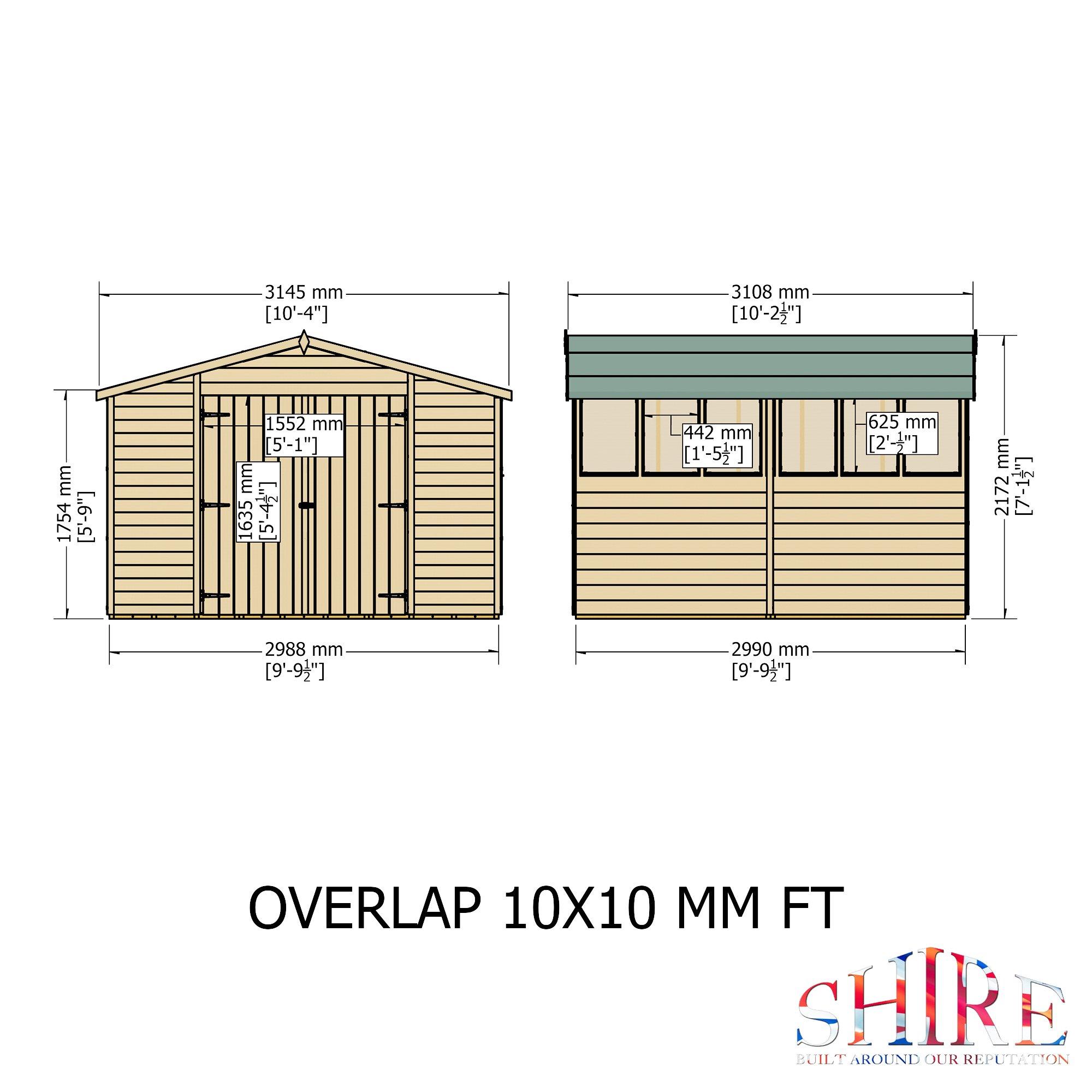 Wood - Shire - Overlap 10x10 Double Door - 4