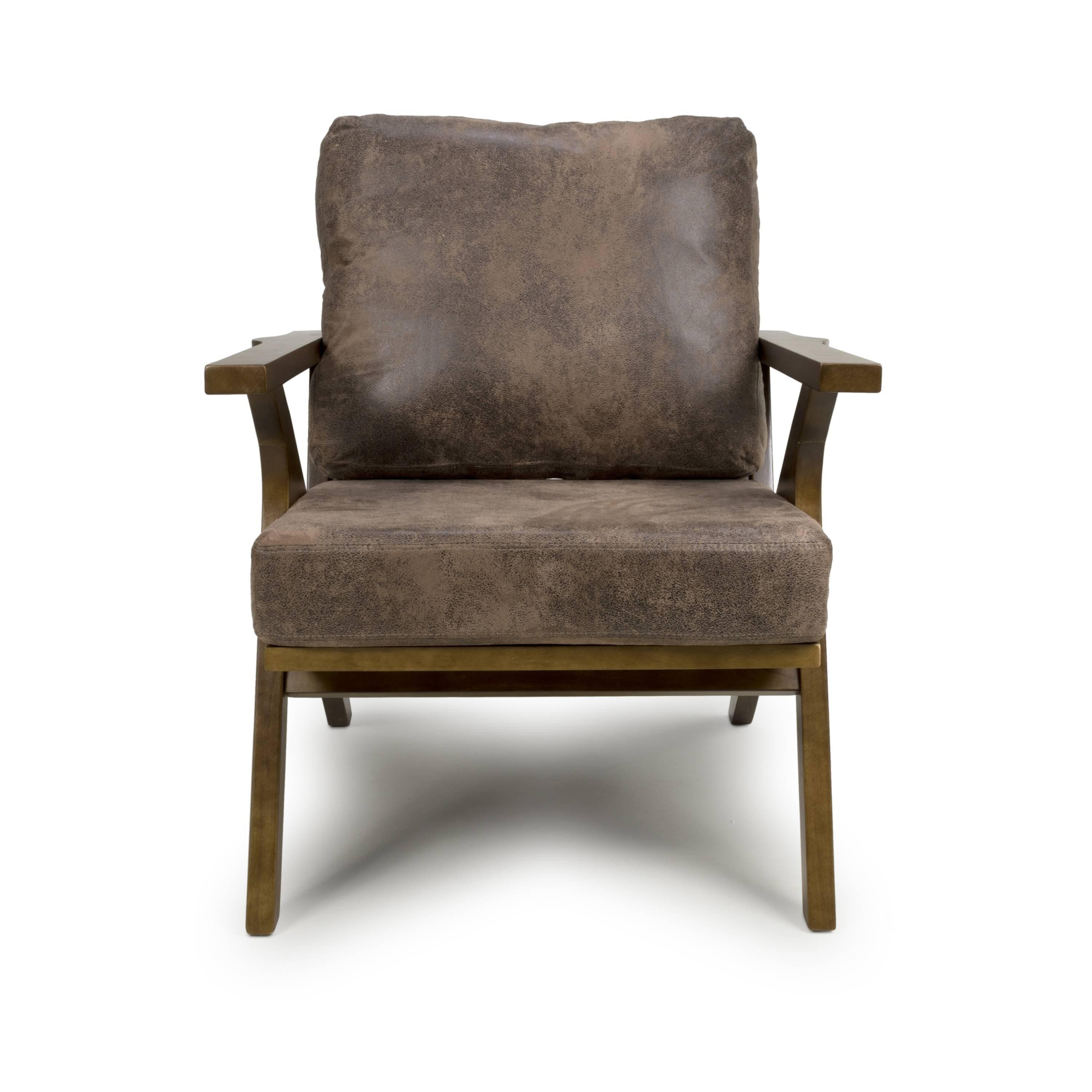 Brown - Shankar - Hampton Suede Effect Brown Accent Chair - 4