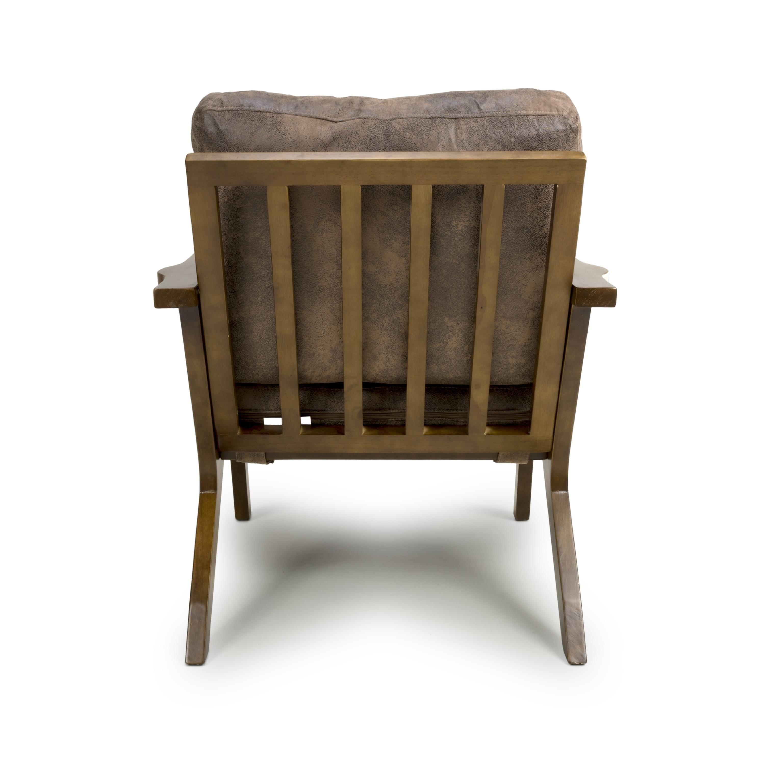Brown - Shankar - Hampton Suede Effect Brown Accent Chair - 5