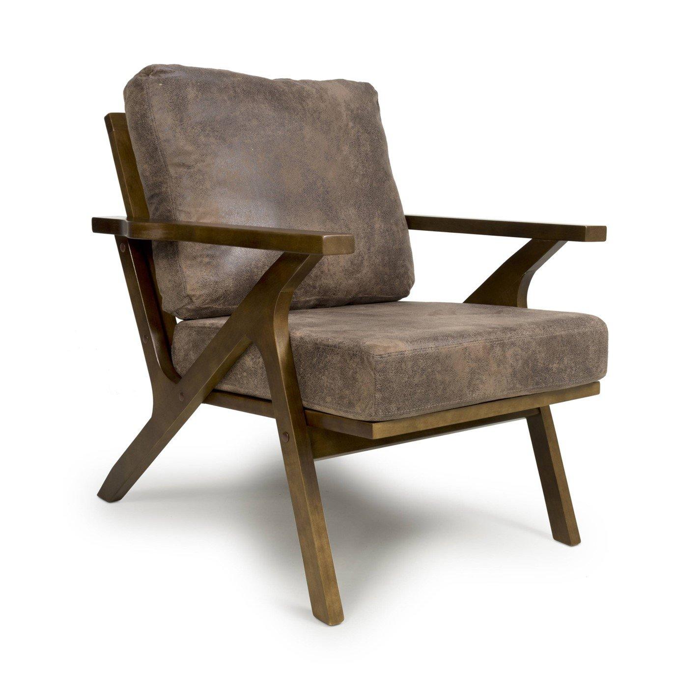 Brown - Shankar - Hampton Suede Effect Brown Accent Chair - 8