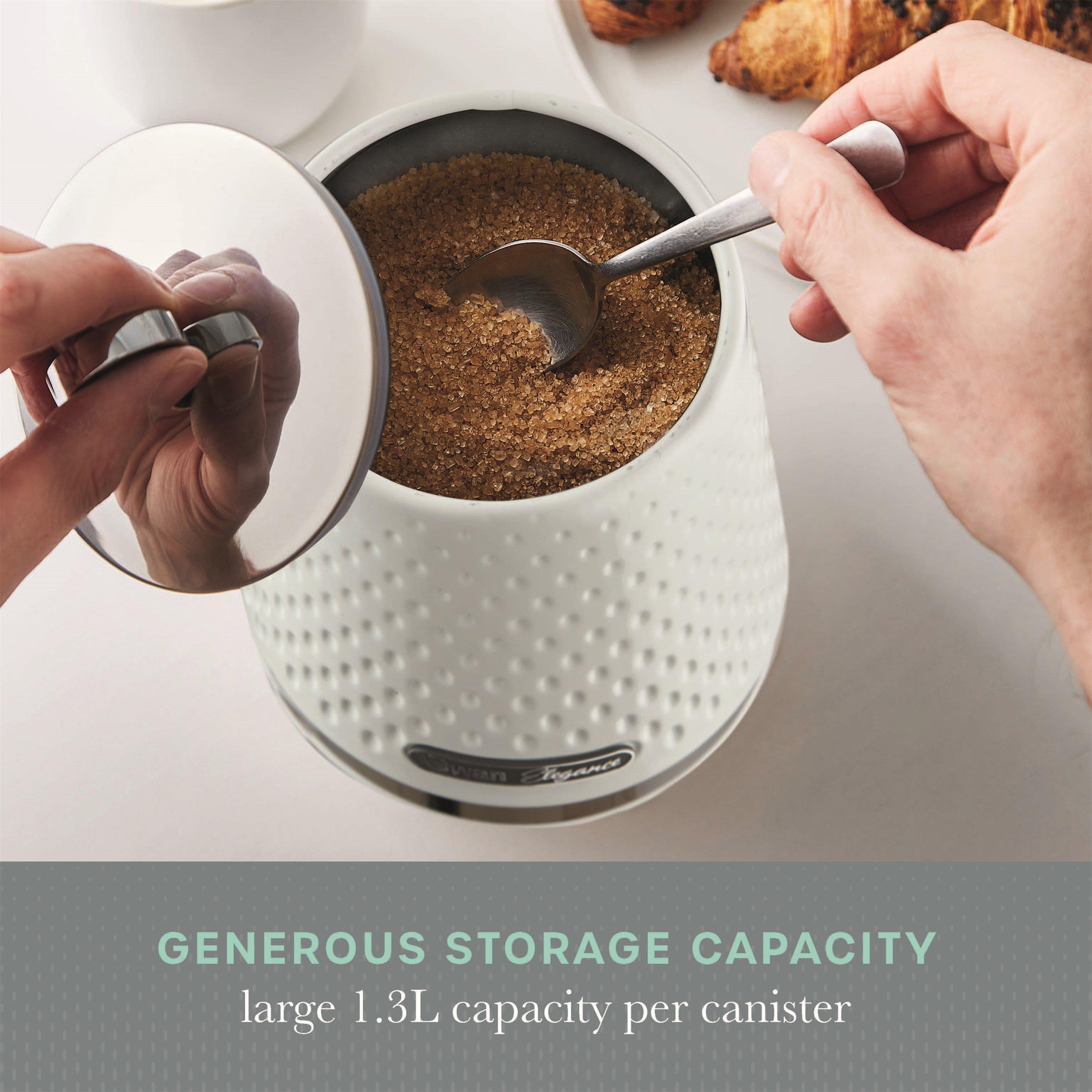 White - Swan - Elegance Set of 3 Canisters - 6