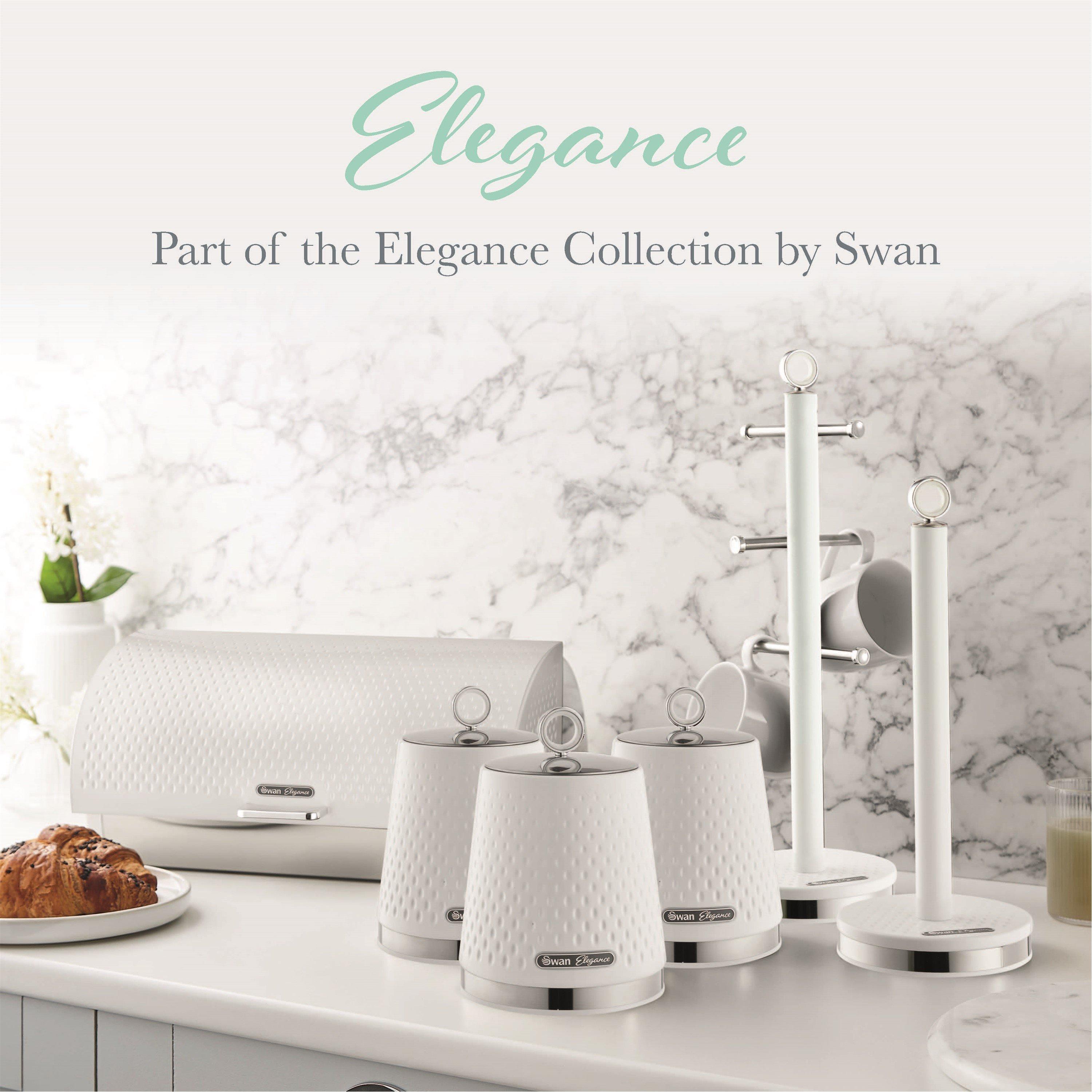 White - Swan - Elegance Set of 3 Canisters - 8