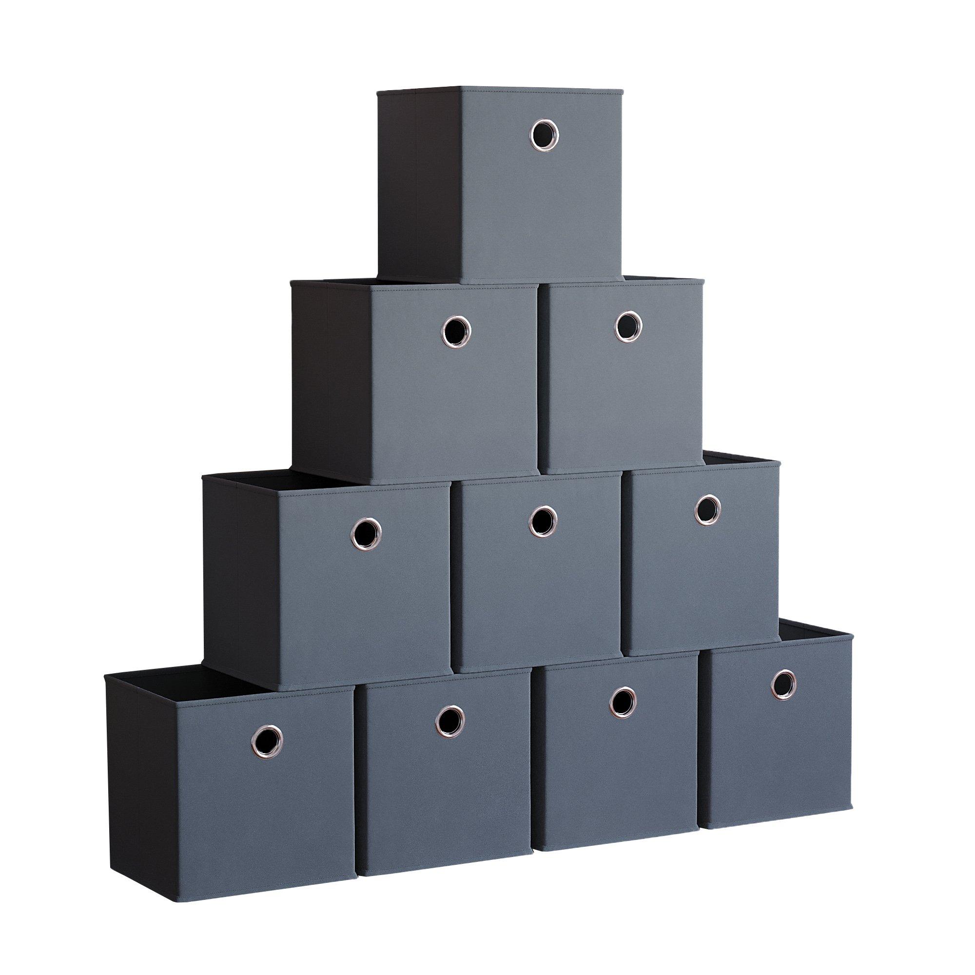 Grey - Lassic - Vida Designs Durham Cube Storage Basket Set of 10 - 5