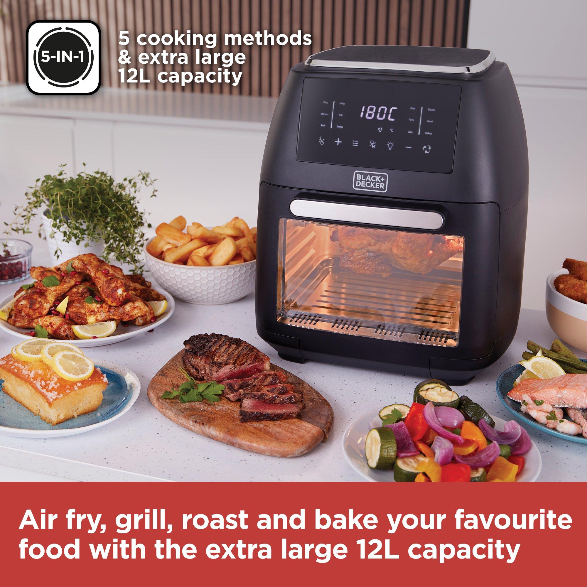 Black - Black and Decker - 12L Digital Air fryer Oven Black - 3