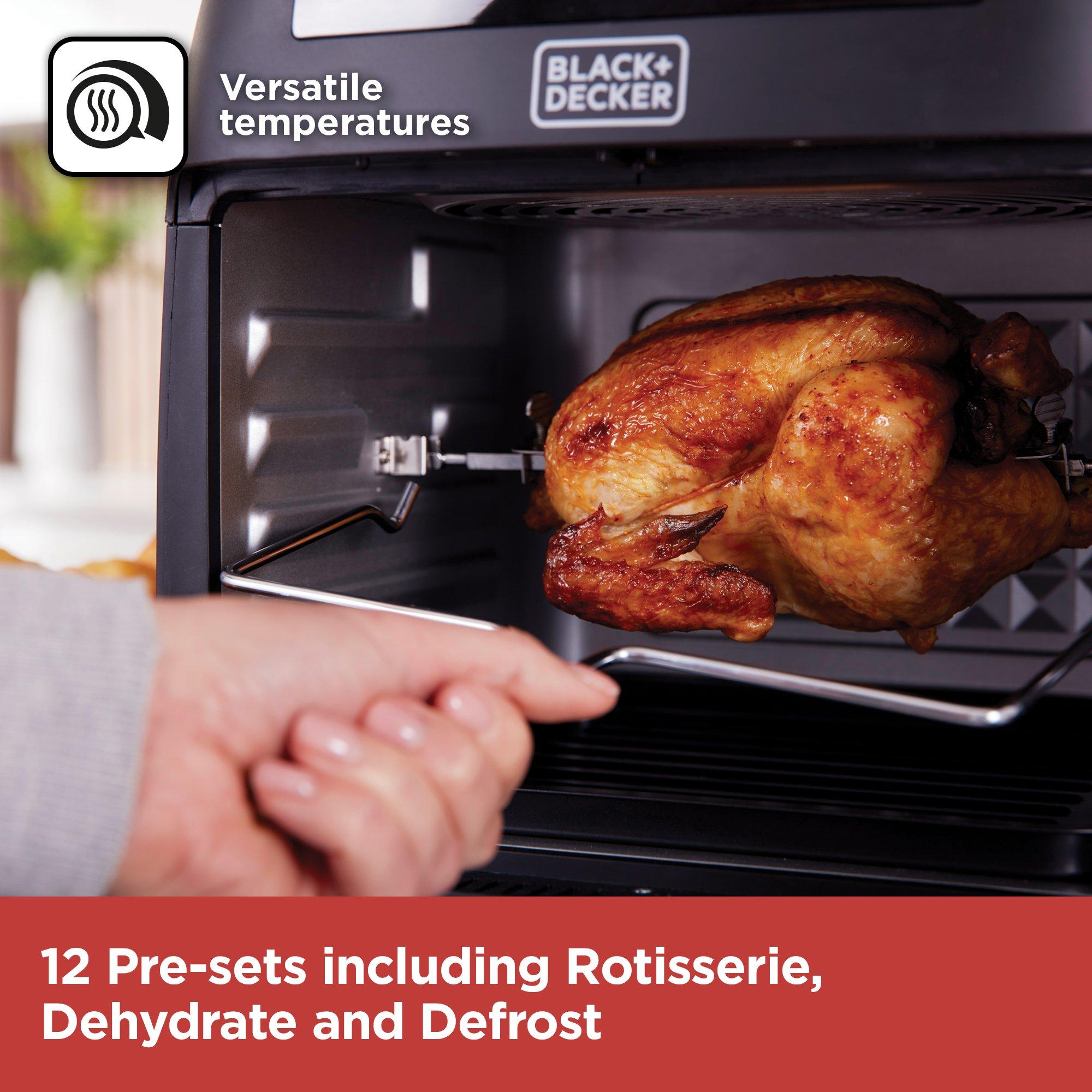 Black - Black and Decker - 12L Digital Air fryer Oven Black - 6