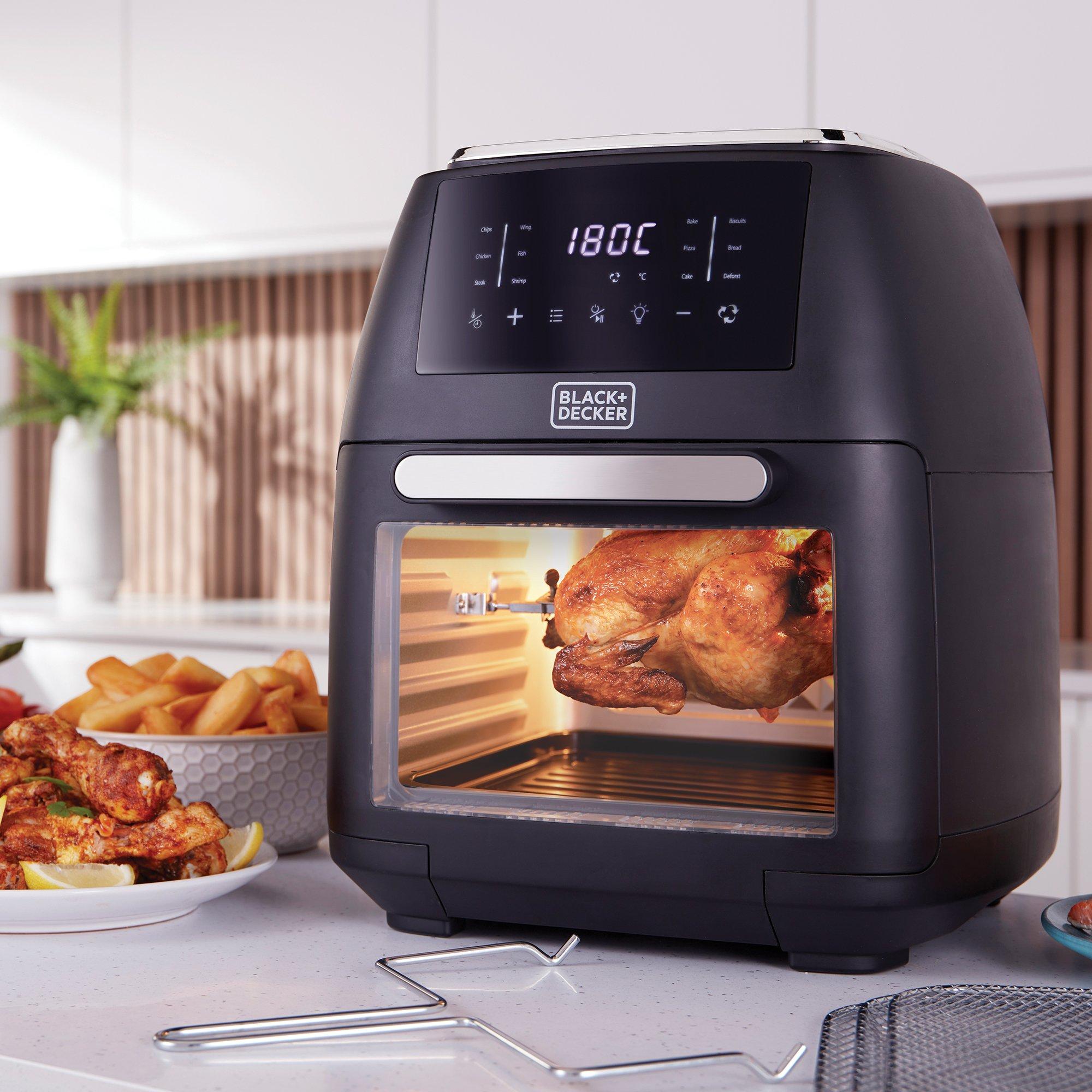 Black - Black and Decker - 12L Digital Air fryer Oven Black - 10