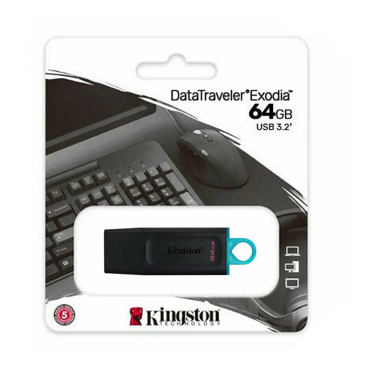 Black - Kingston Technology - Kingston DataTraveler USB 3.2 Flash Drive - 64GB
