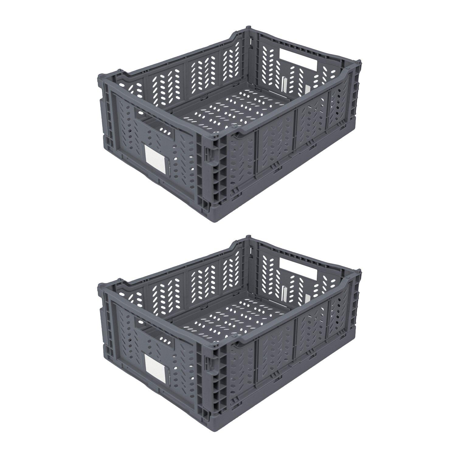 JVL STACKIT - Set of 2 Foldable Storage Crates