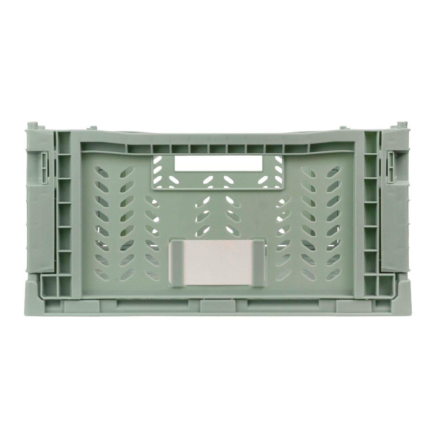Green - JVL - JVL STACKIT - Set of 2 Foldable Storage Crates - 7