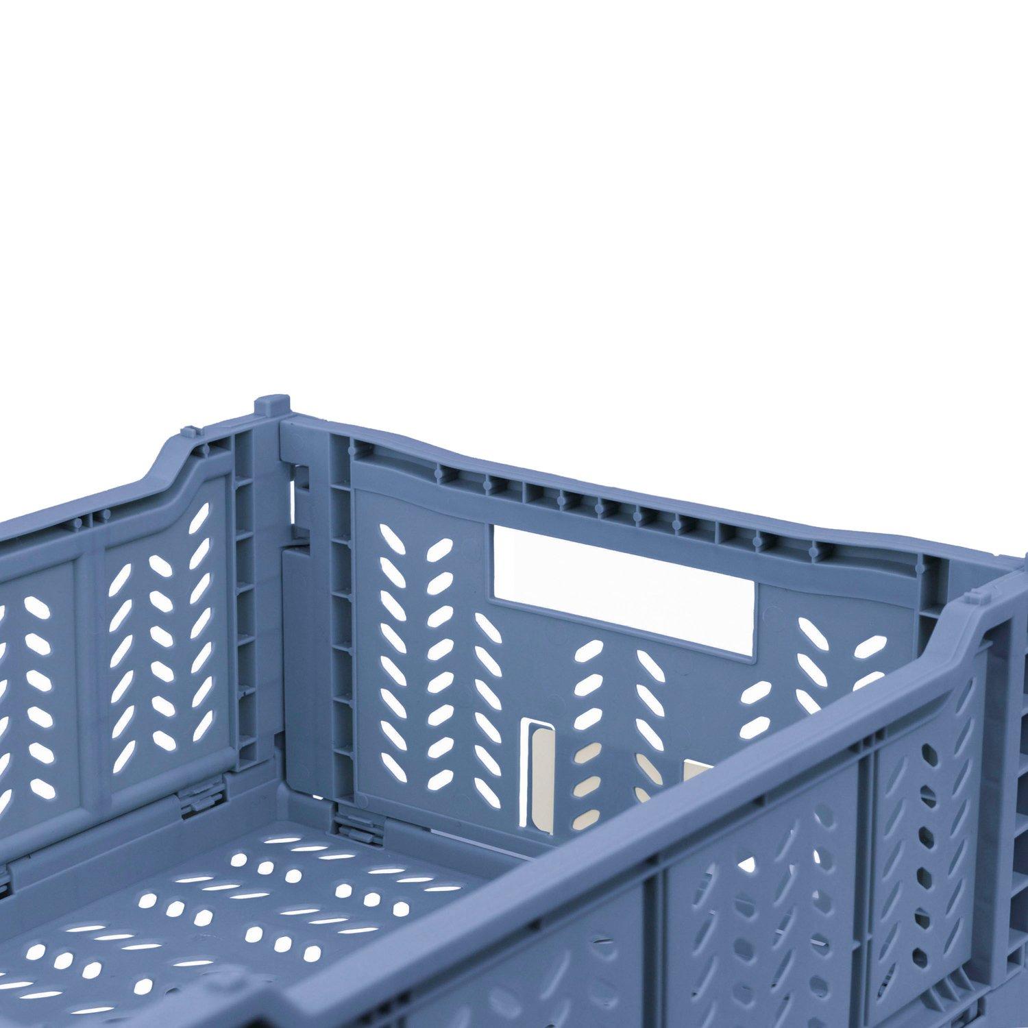 Blue - JVL - JVL STACKIT - Set of 2 Foldable Storage Crates - 3