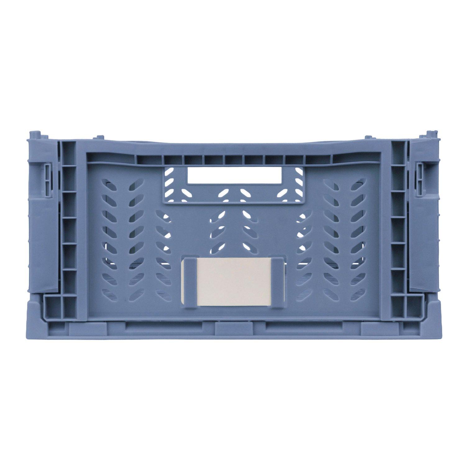 Blue - JVL - JVL STACKIT - Set of 2 Foldable Storage Crates - 6