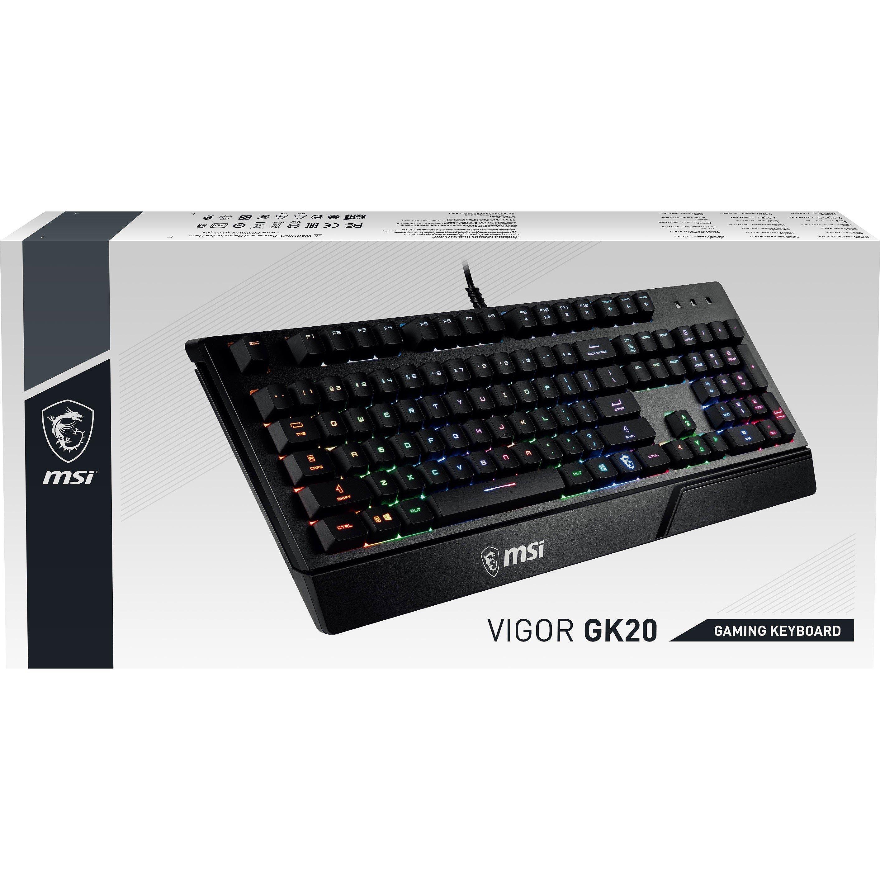 Black - MSI - VIGOR GK20 RGB Gaming Keyboard - 3